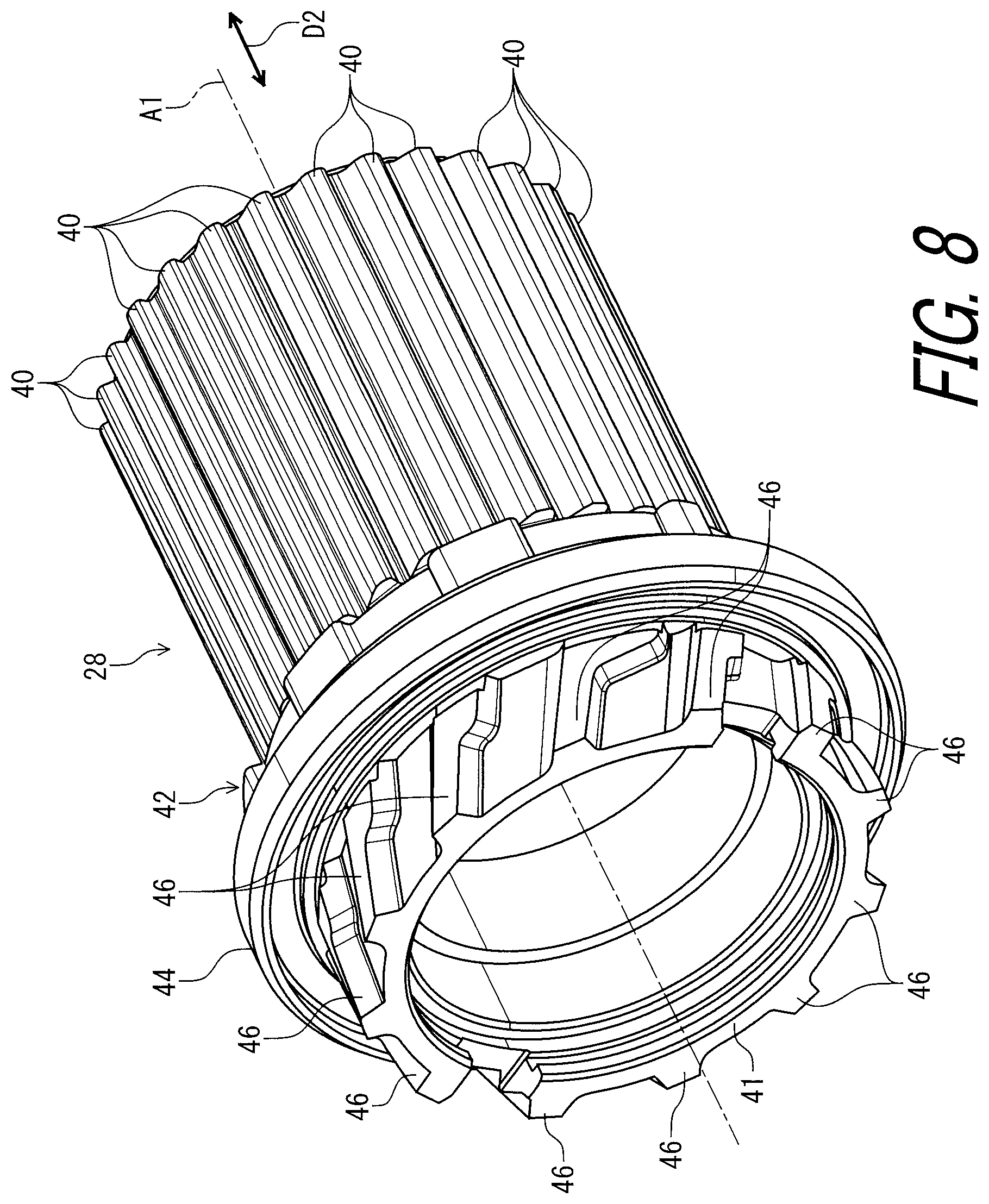 Patent US11772741 Figure 8 – Sprocket support