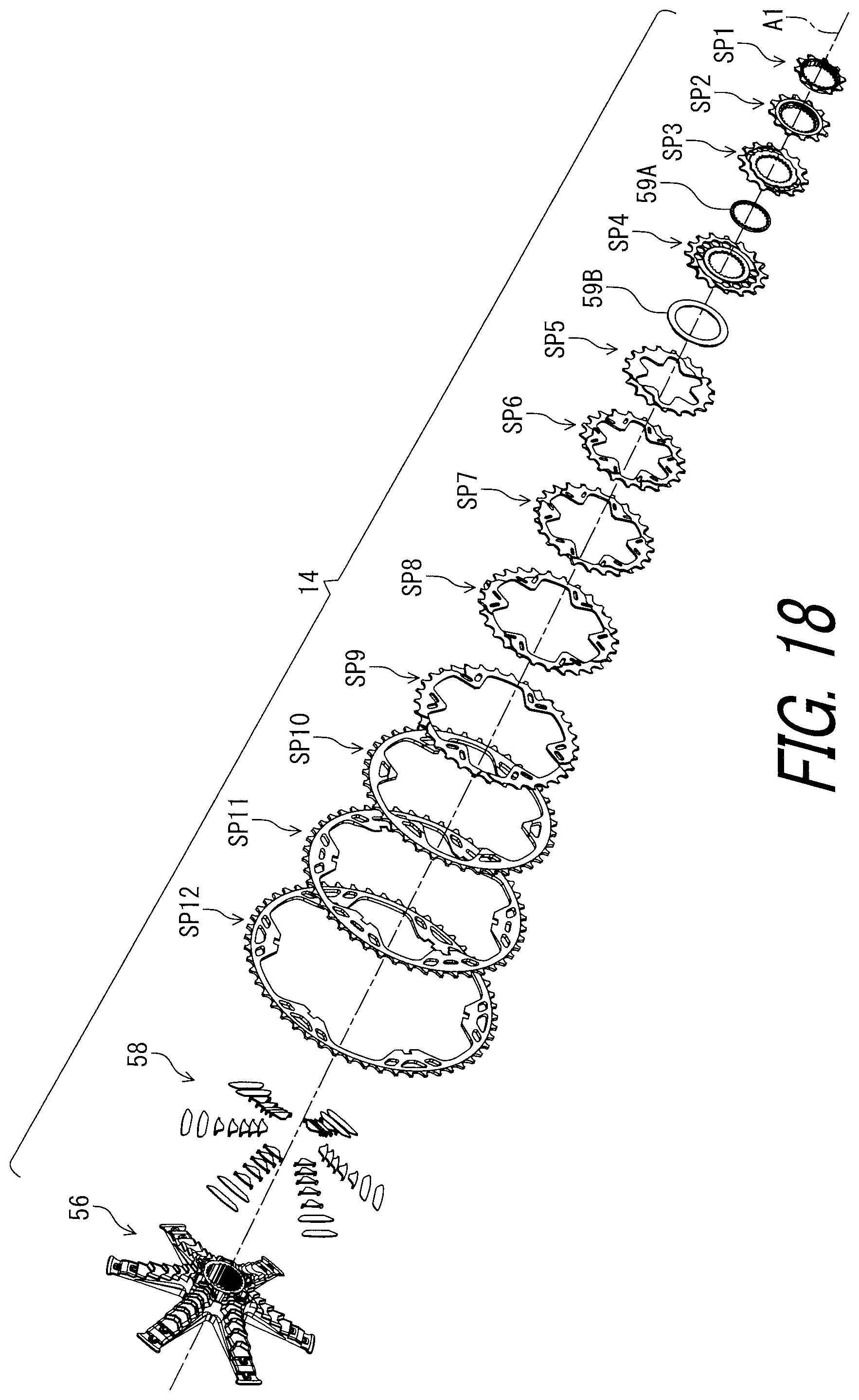 Patent US11772741 Figure 18 – Sprocket support
