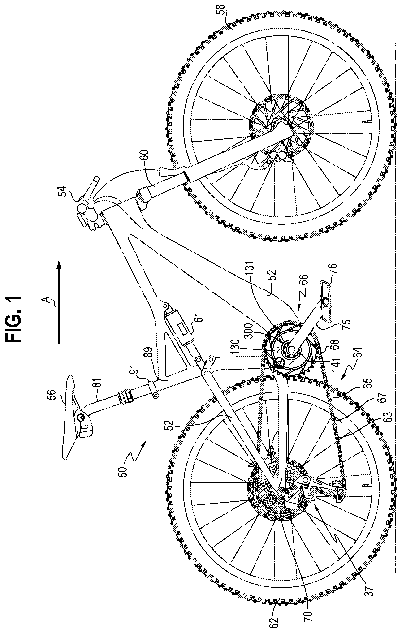 Patent US11772742 — Front chainring assembly — Figure 1