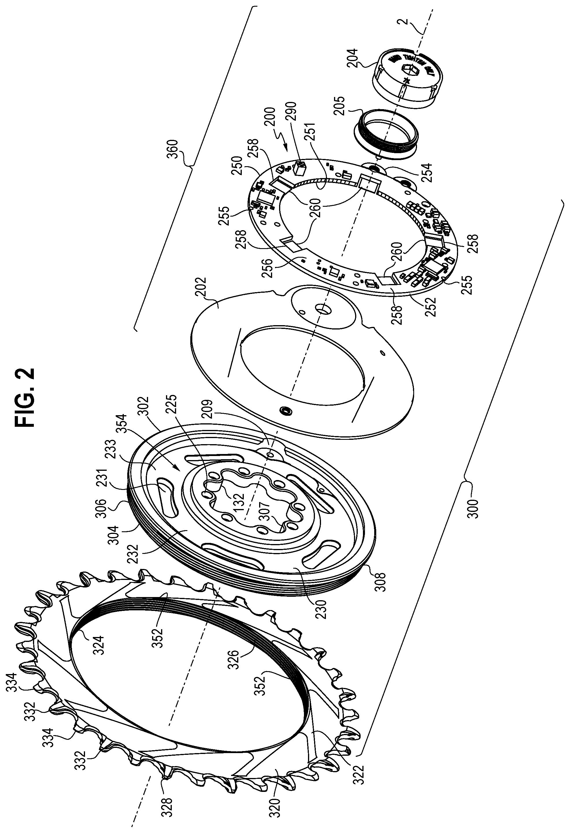 Patent US11772742 Figure 2 – Front chainring assembly