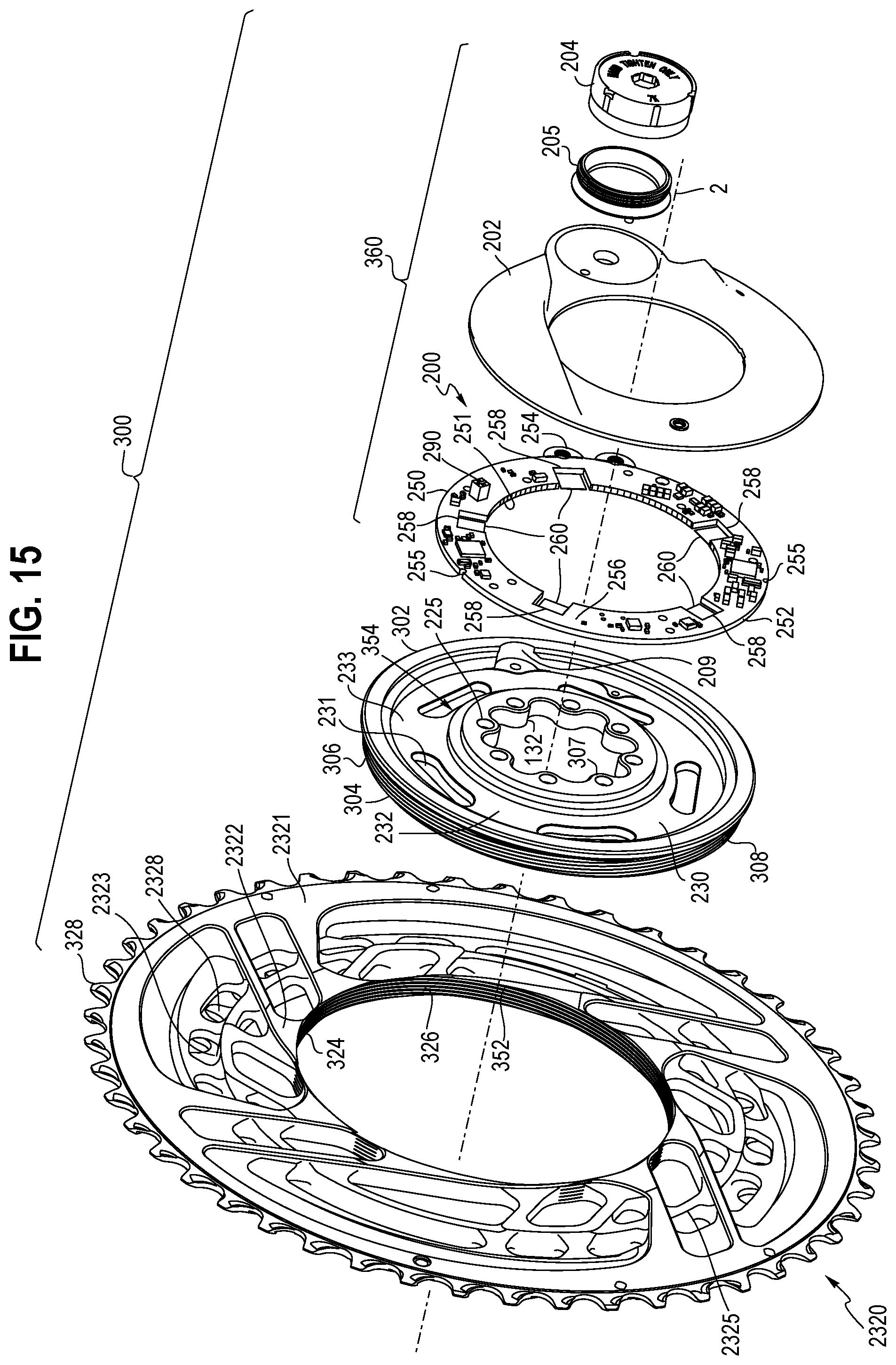 Patent US11772742 Figure 13 – Front chainring assembly