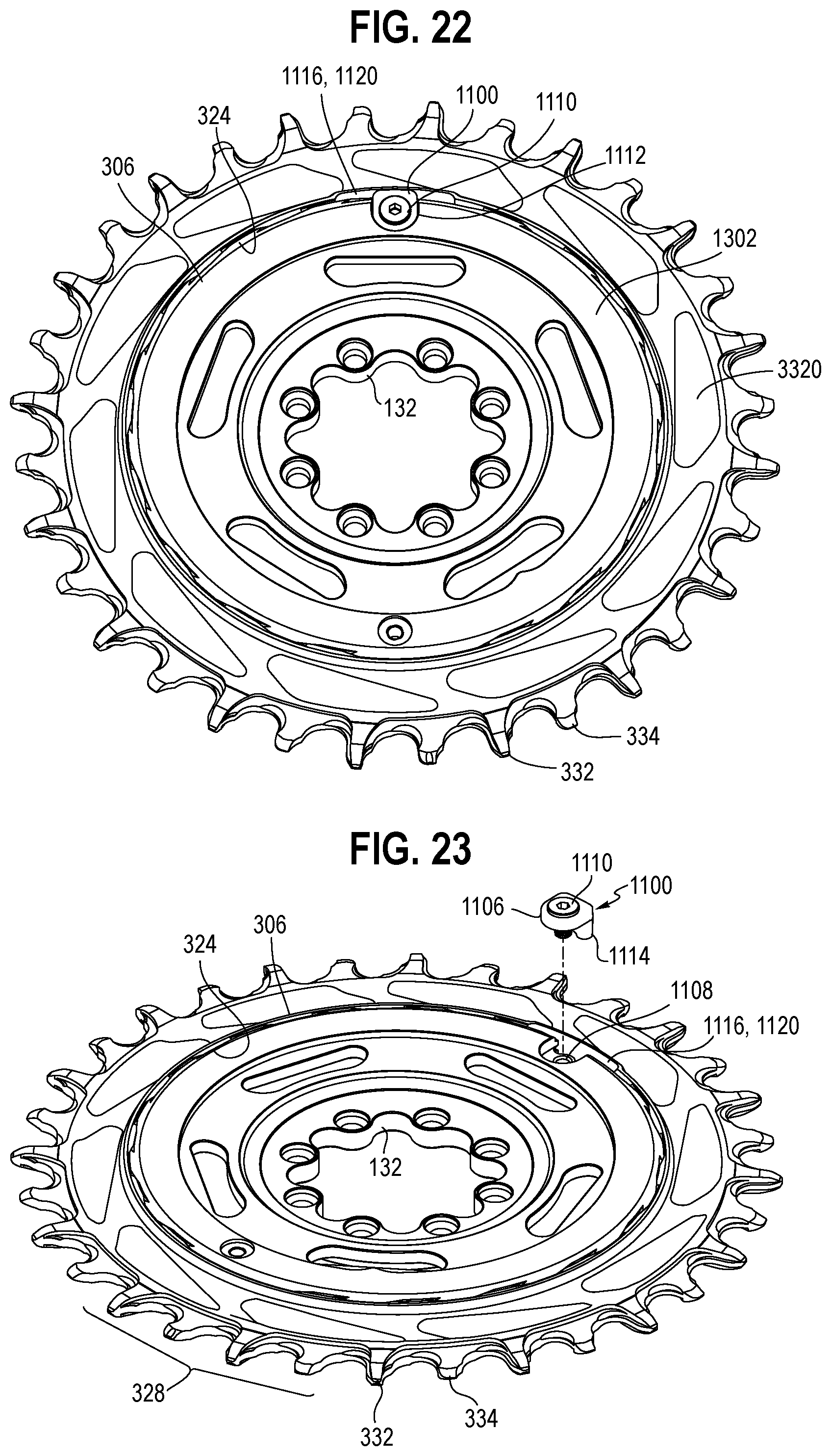 Patent US11772742 Figure 17 – Front chainring assembly