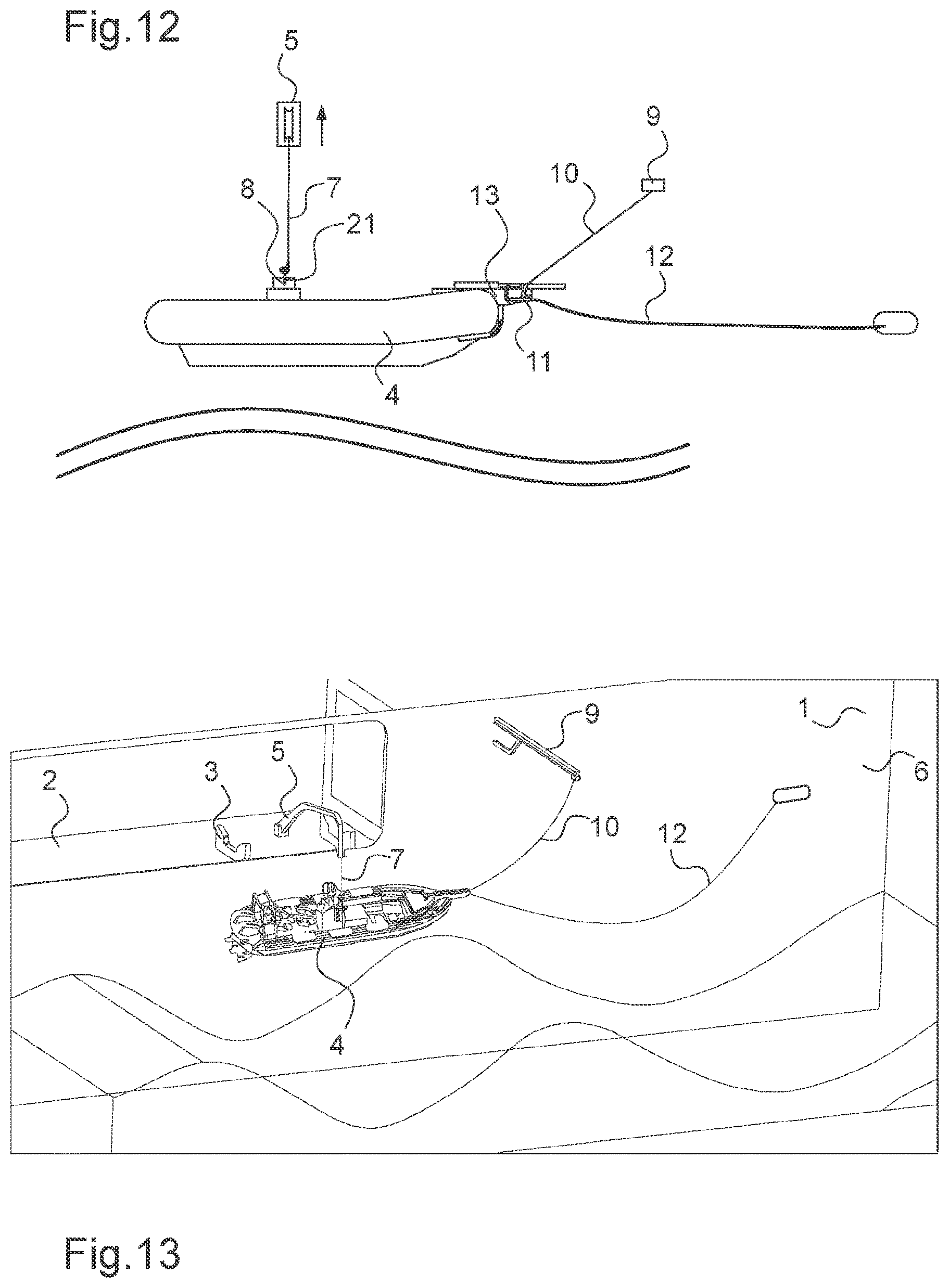 Patent US11772751 Figure 6 – System for recovering a surface marine craft from a carrier ship