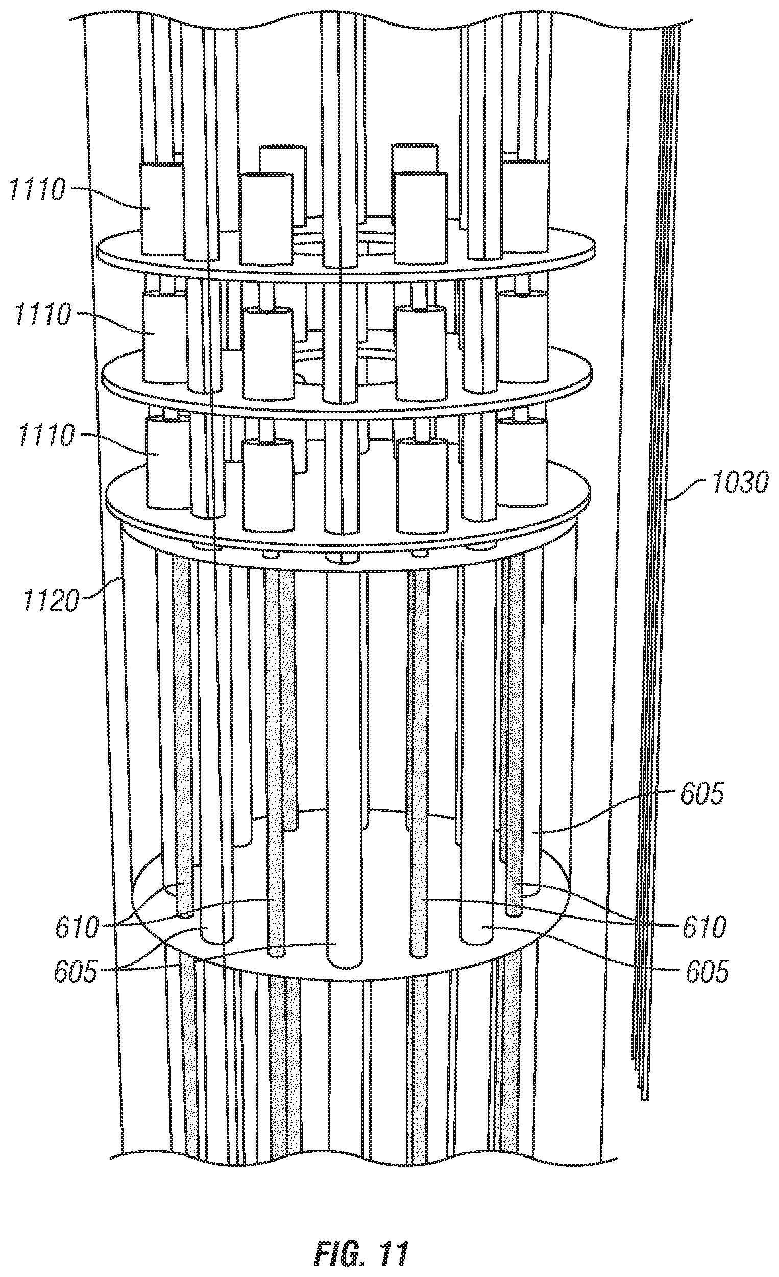 Patent US11772754 Figure 10 – Hydroelectricity production facility using changes in water column density to induce vertical flow