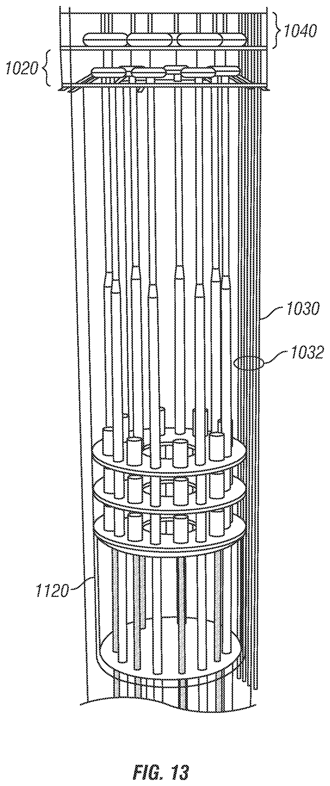Patent US11772754 Figure 12 – Hydroelectricity production facility using changes in water column density to induce vertical flow