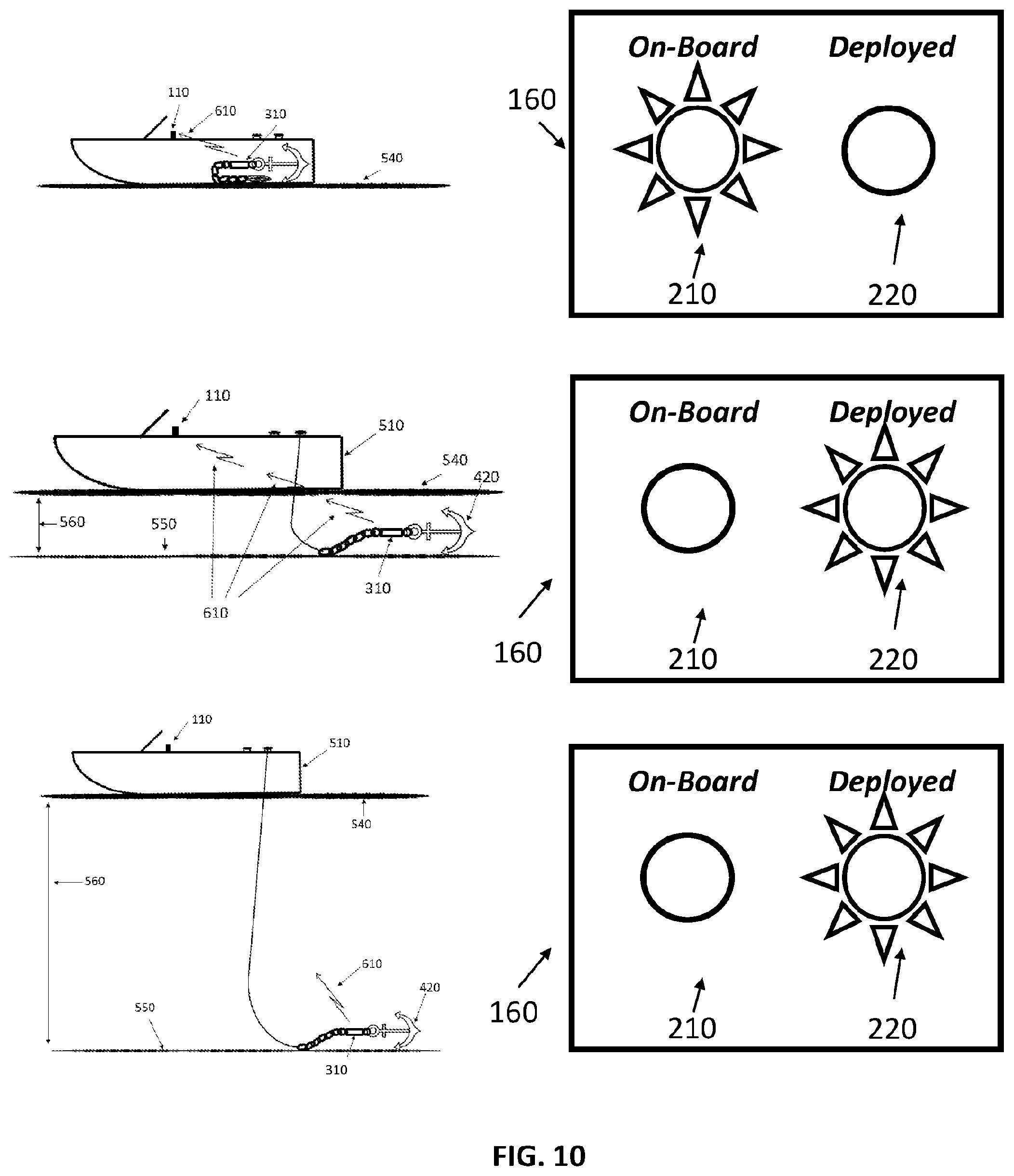 Patent US11772757 Figure 10 – Boat anchor monitoring system