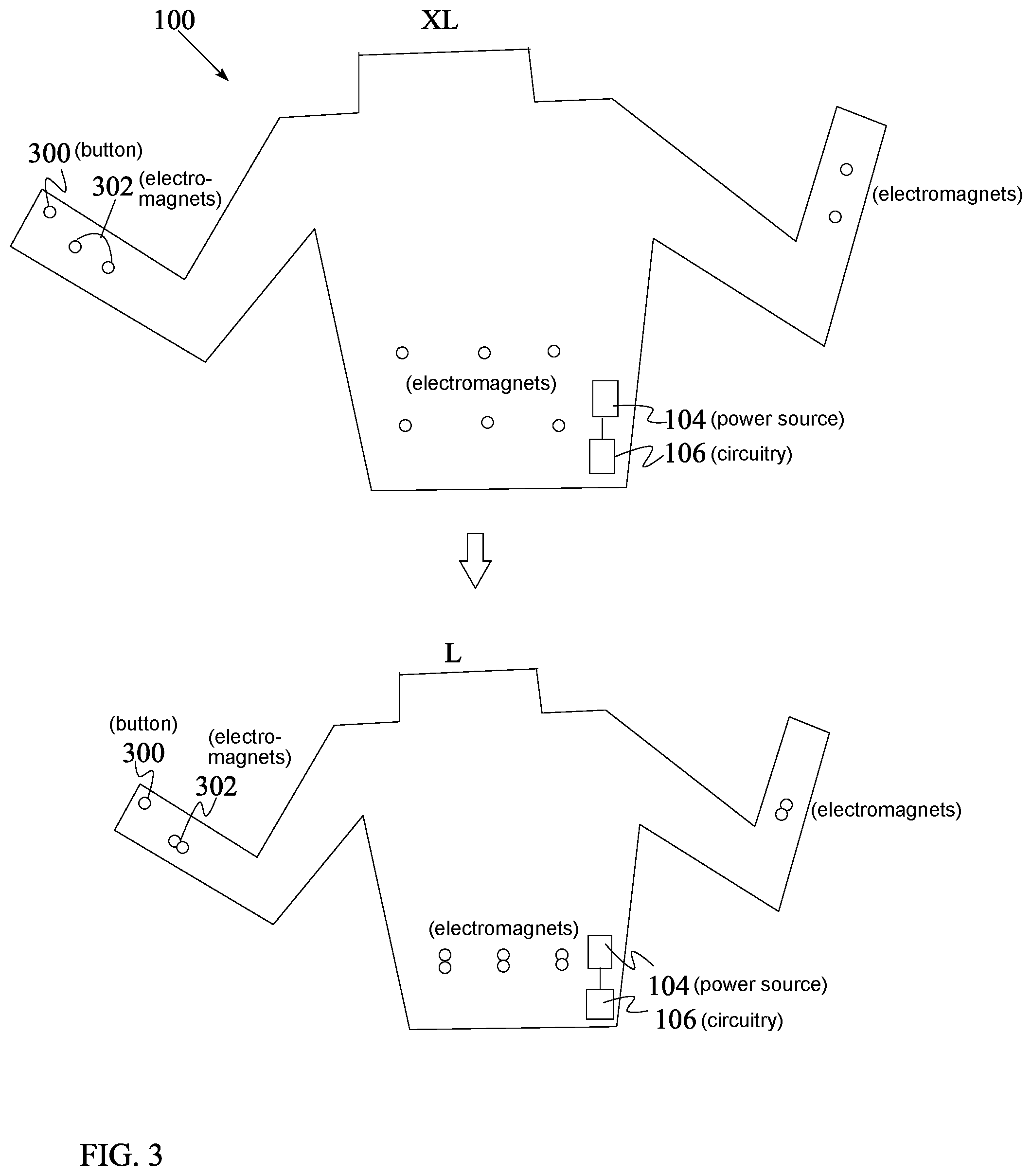 Patent US11772760 Figure 3 – Smart wetsuit, surfboard and backpack system