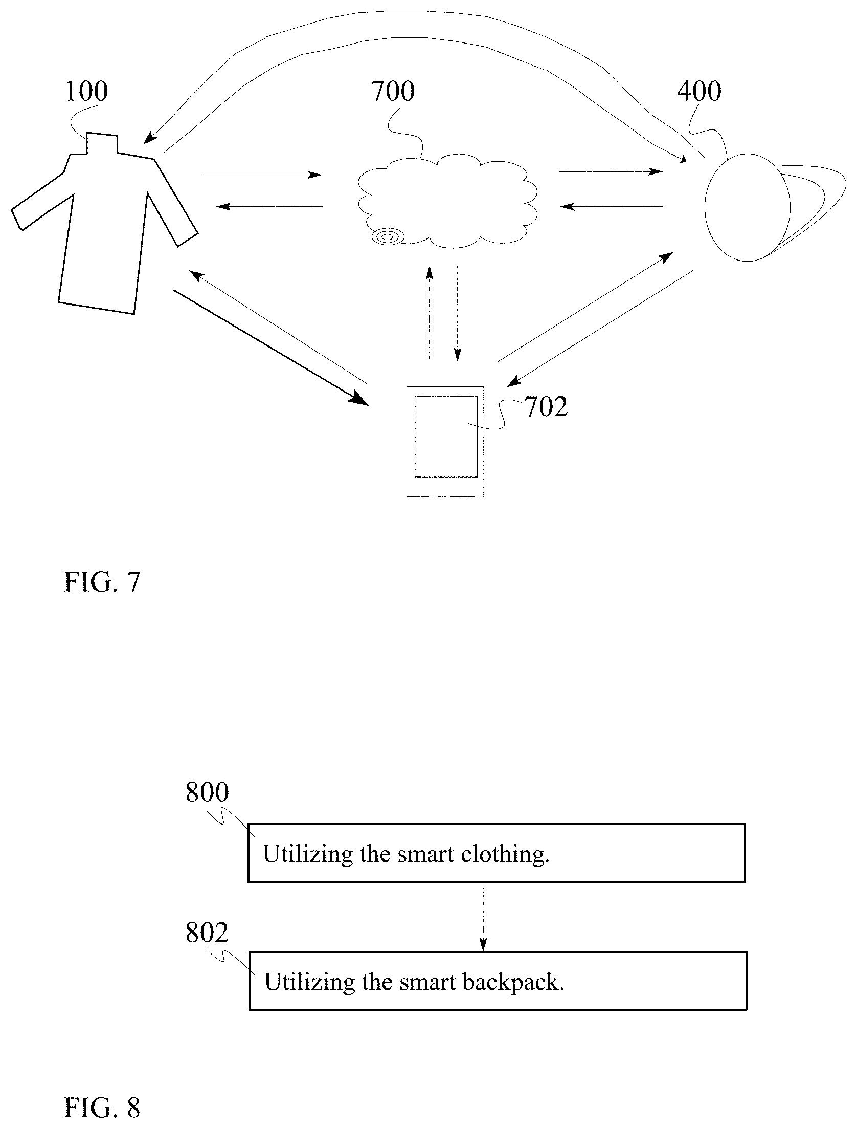 Patent US11772760 Figure 6 – Smart wetsuit, surfboard and backpack system