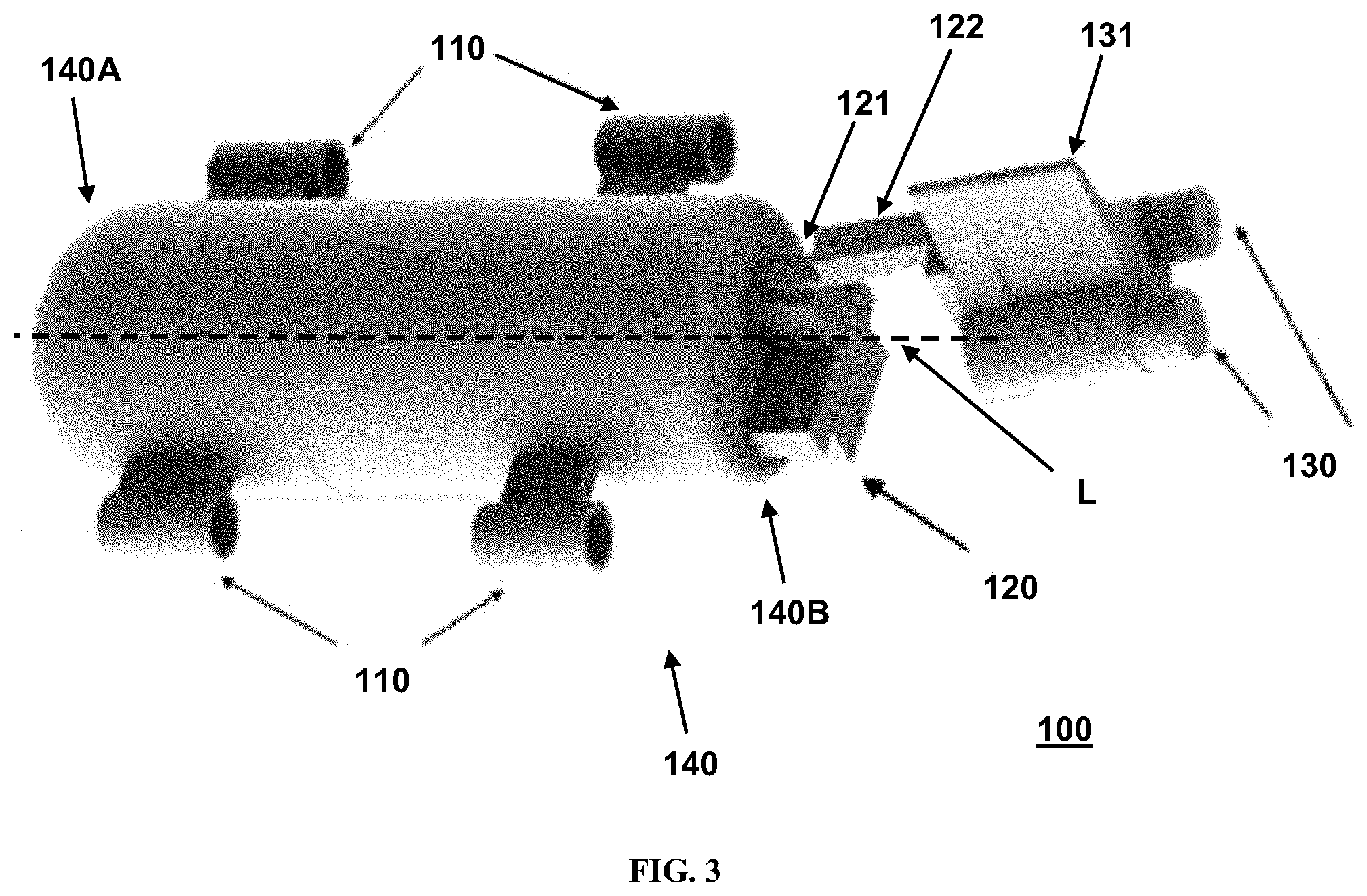 Patent US11772761 Figure 2 – Underwater vehicle with front-rear distributed drive
