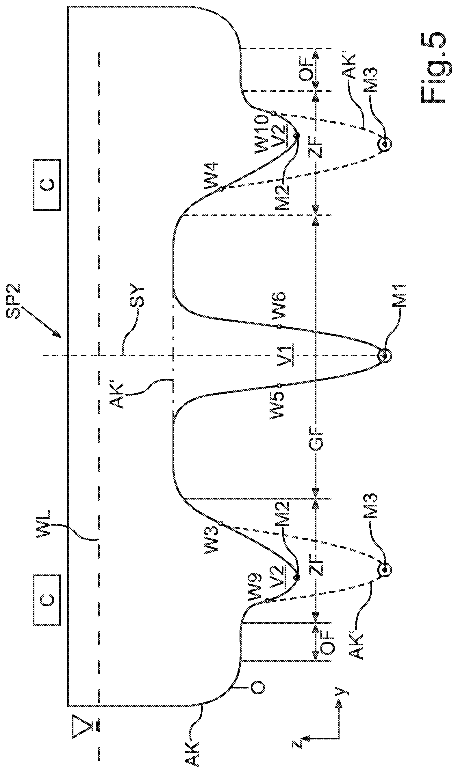 Patent US11772764 Figure 5 – Ship hull having a raised portion in the region of an underside of the ship hull