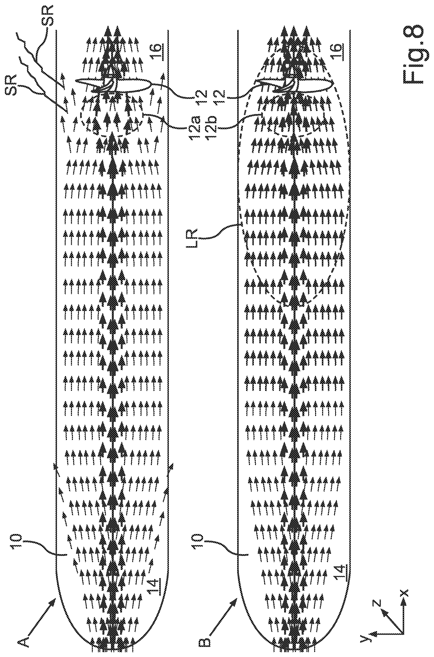Patent US11772764 Figure 8 – Ship hull having a raised portion in the region of an underside of the ship hull
