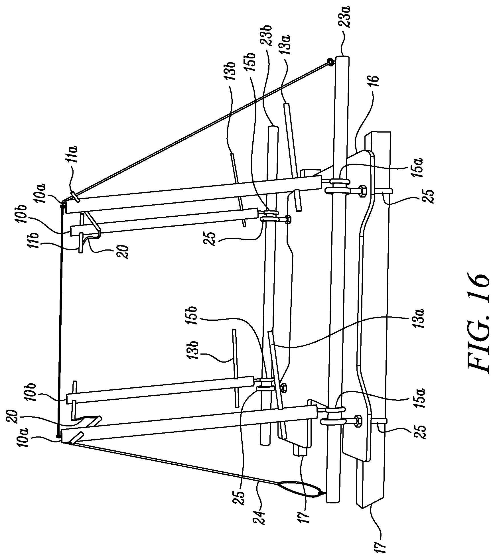 Patent US11772765 Figure 16 – Wind-propelled boat having parallel self-righting paired masts for wind-assisted propulsion for boats