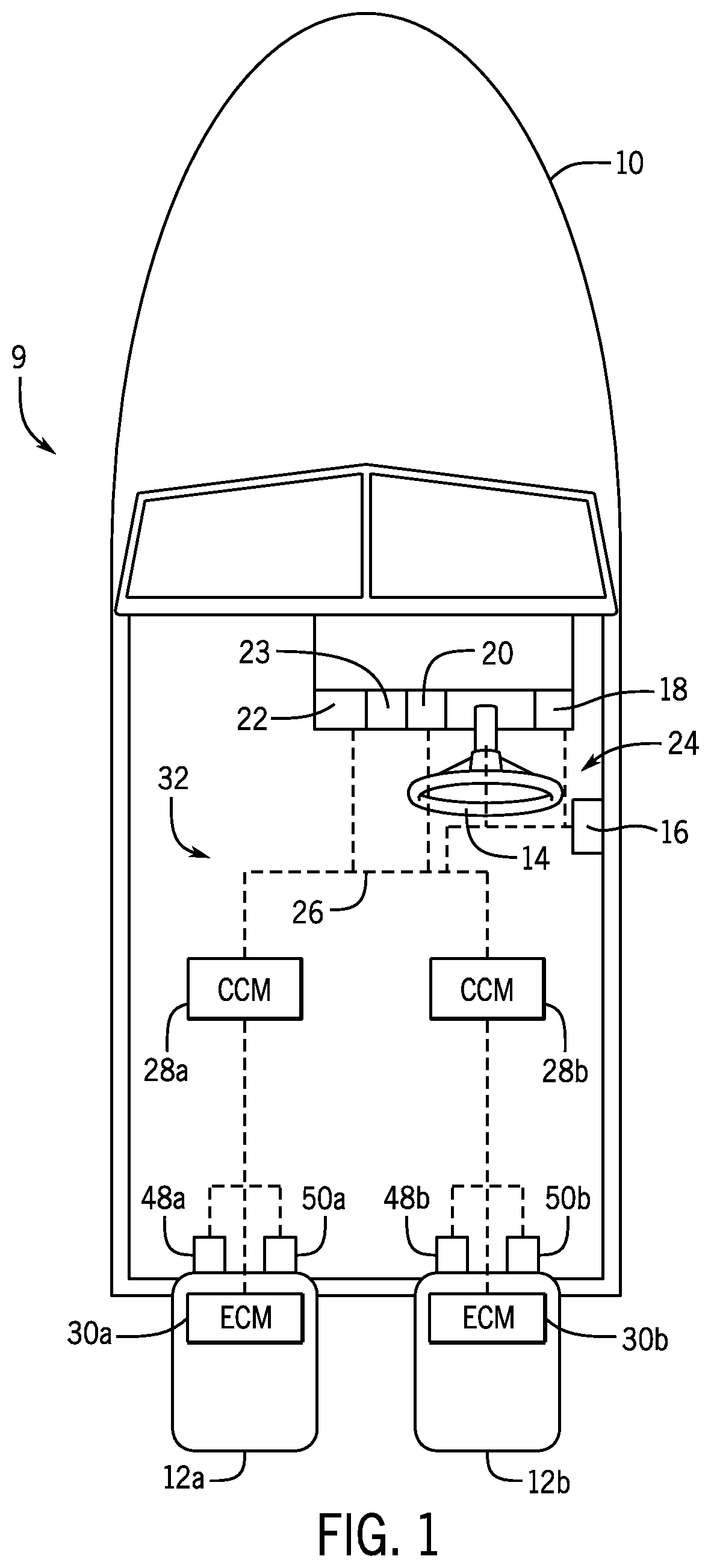 Patent US11772766 — System and method for controlling position of a marine drive — Figure 1
