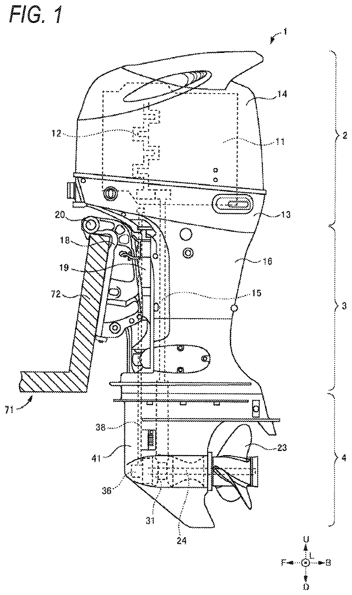 Patent US11772767 — Outboard motor — Figure 1