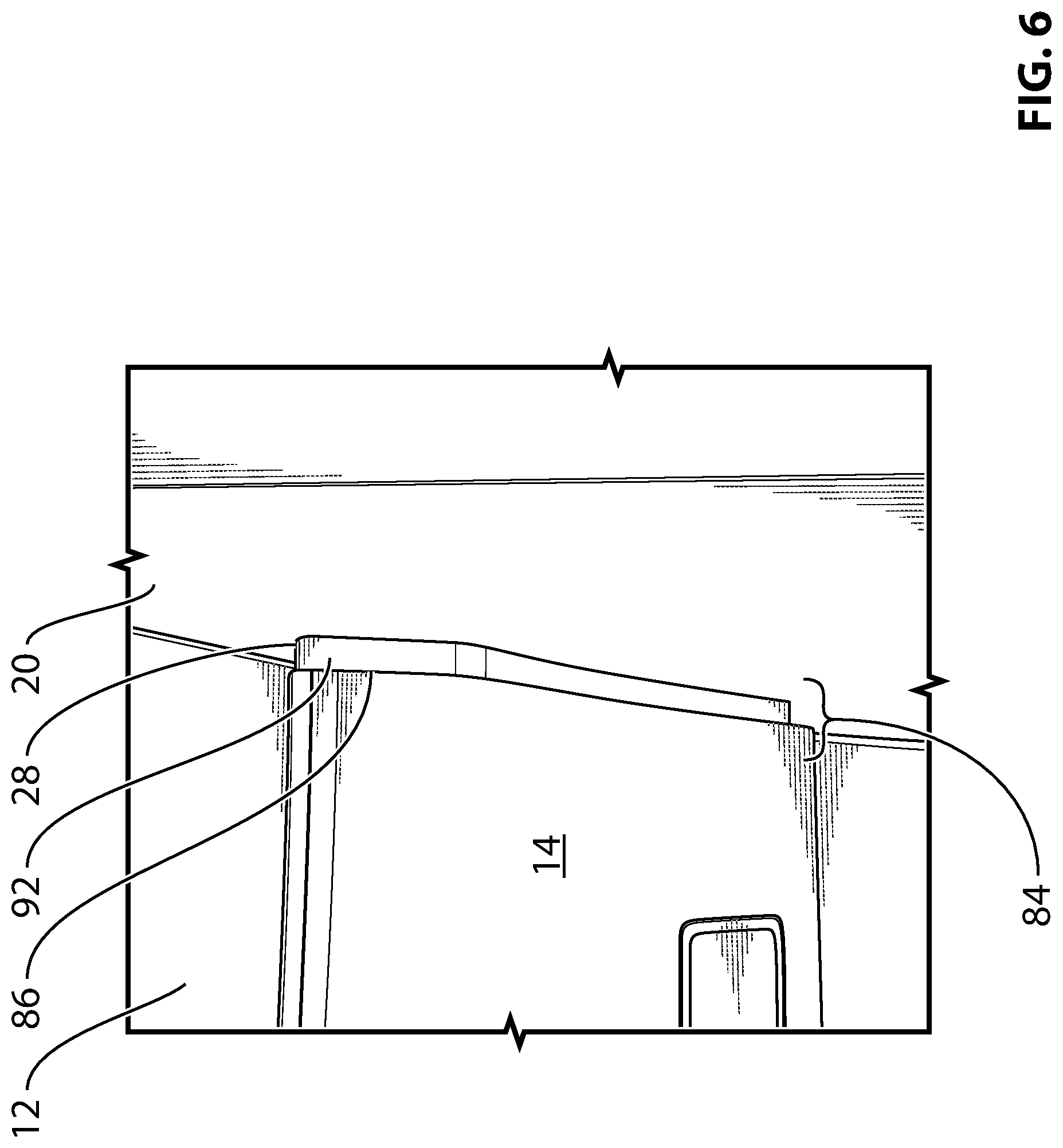 Patent US11772772 Figure 6 – Buffer zone for interior aircraft features