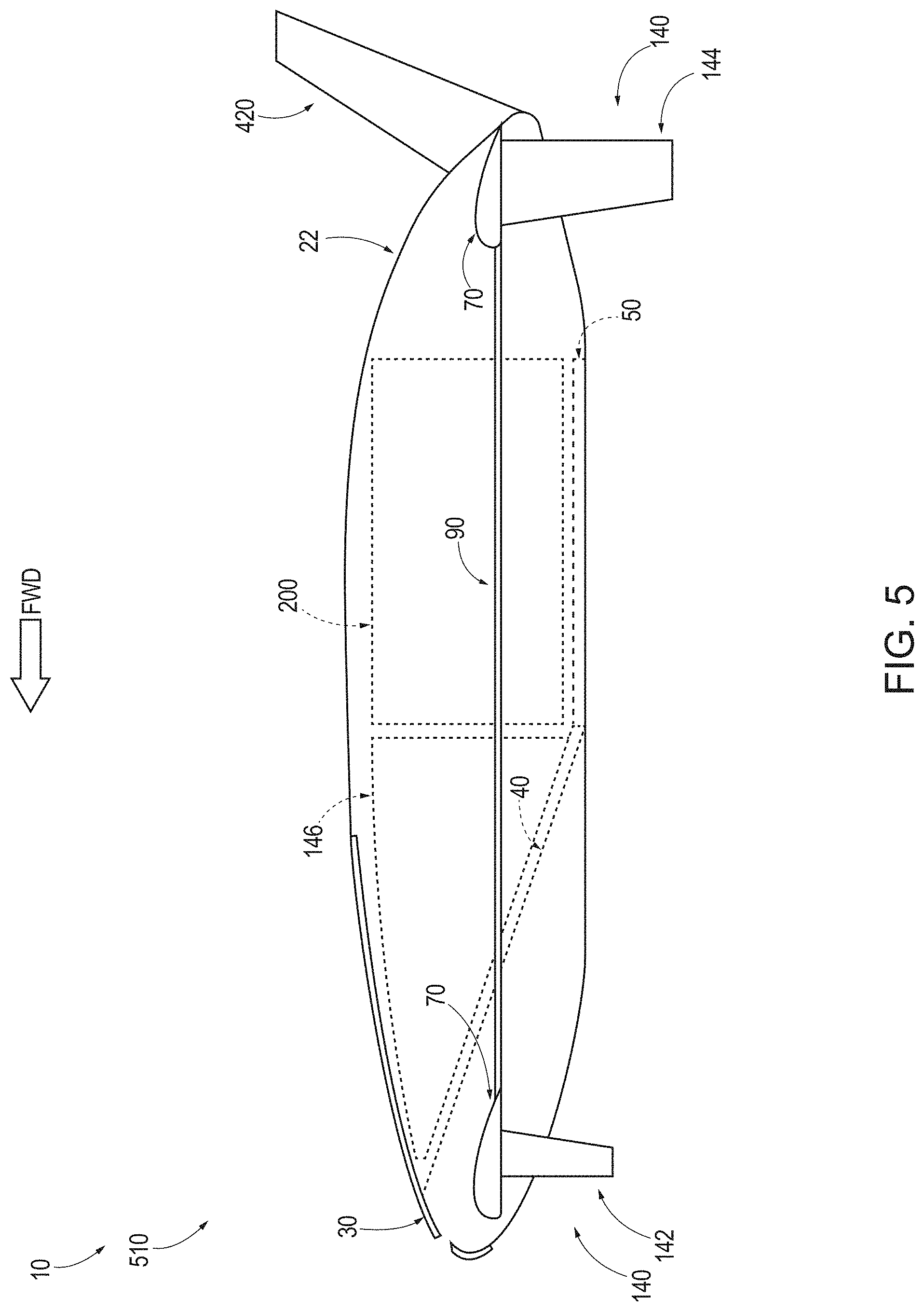 Patent US11772773 Figure 5 – Aircraft and related methods
