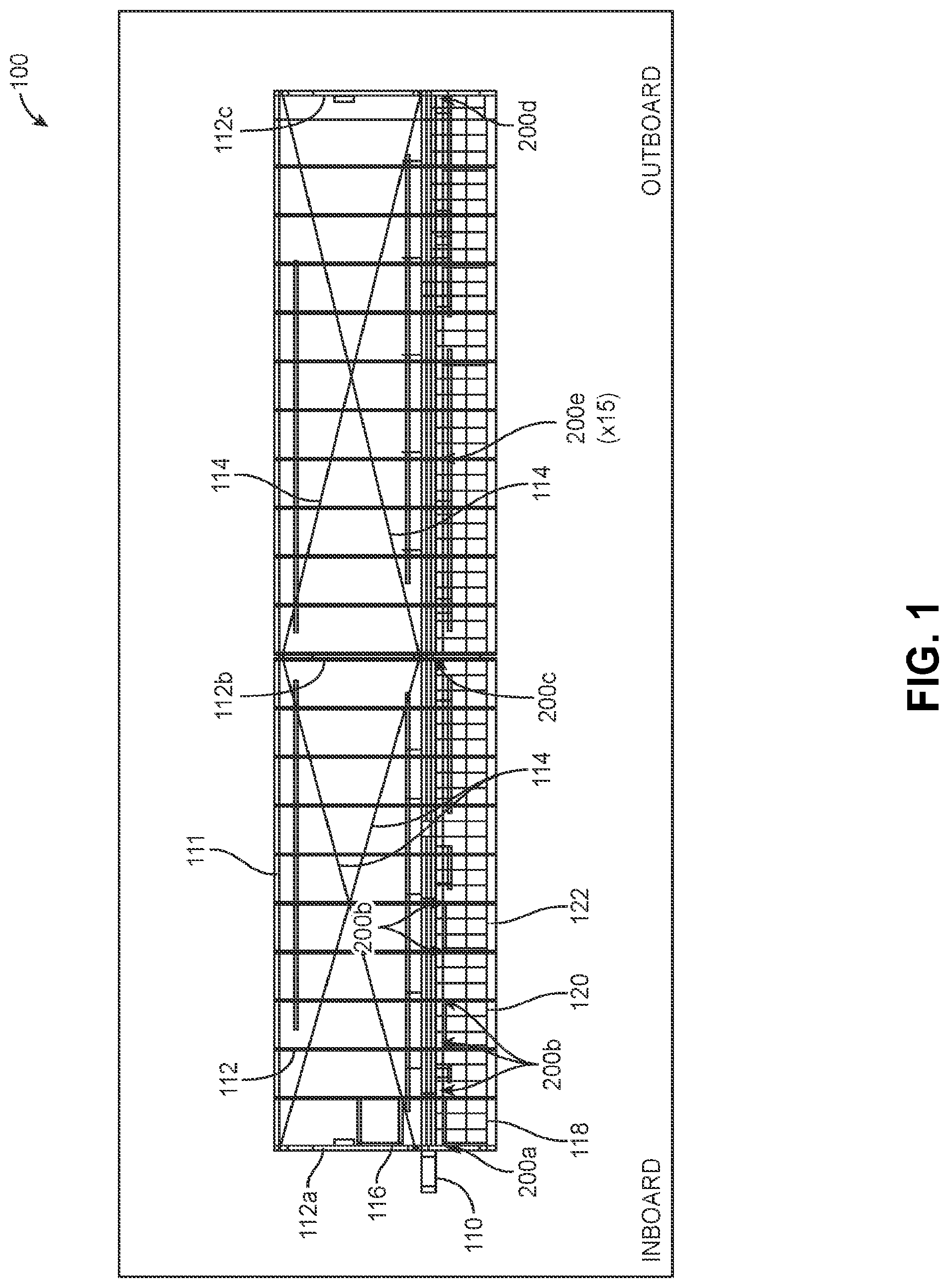 Patent US11772774 Figure 1 – Rib mounting flanges for an unmanned aerial vehicle