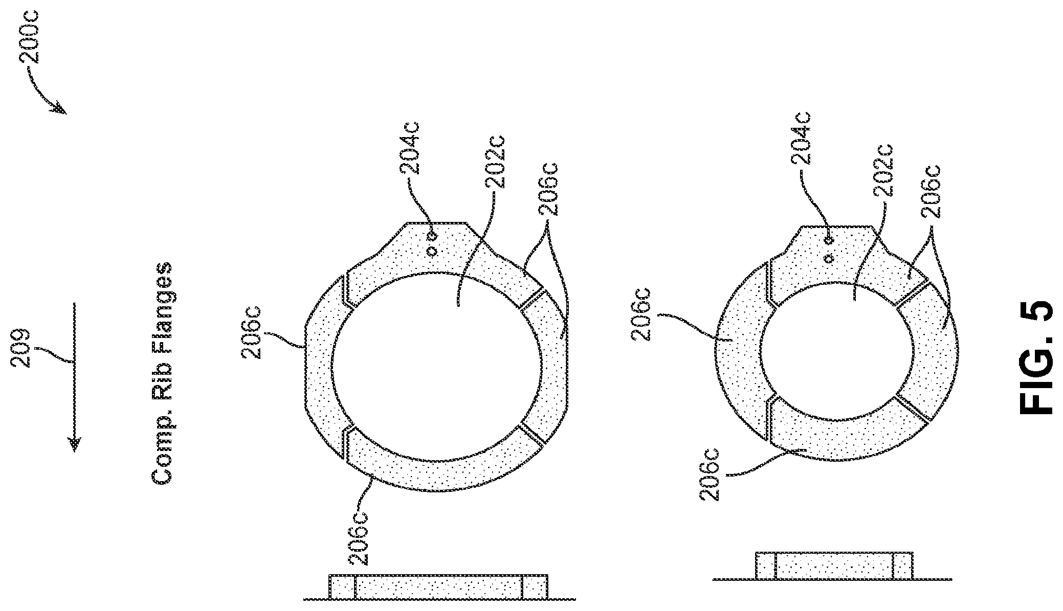 Patent US11772774 Figure 5 – Rib mounting flanges for an unmanned aerial vehicle