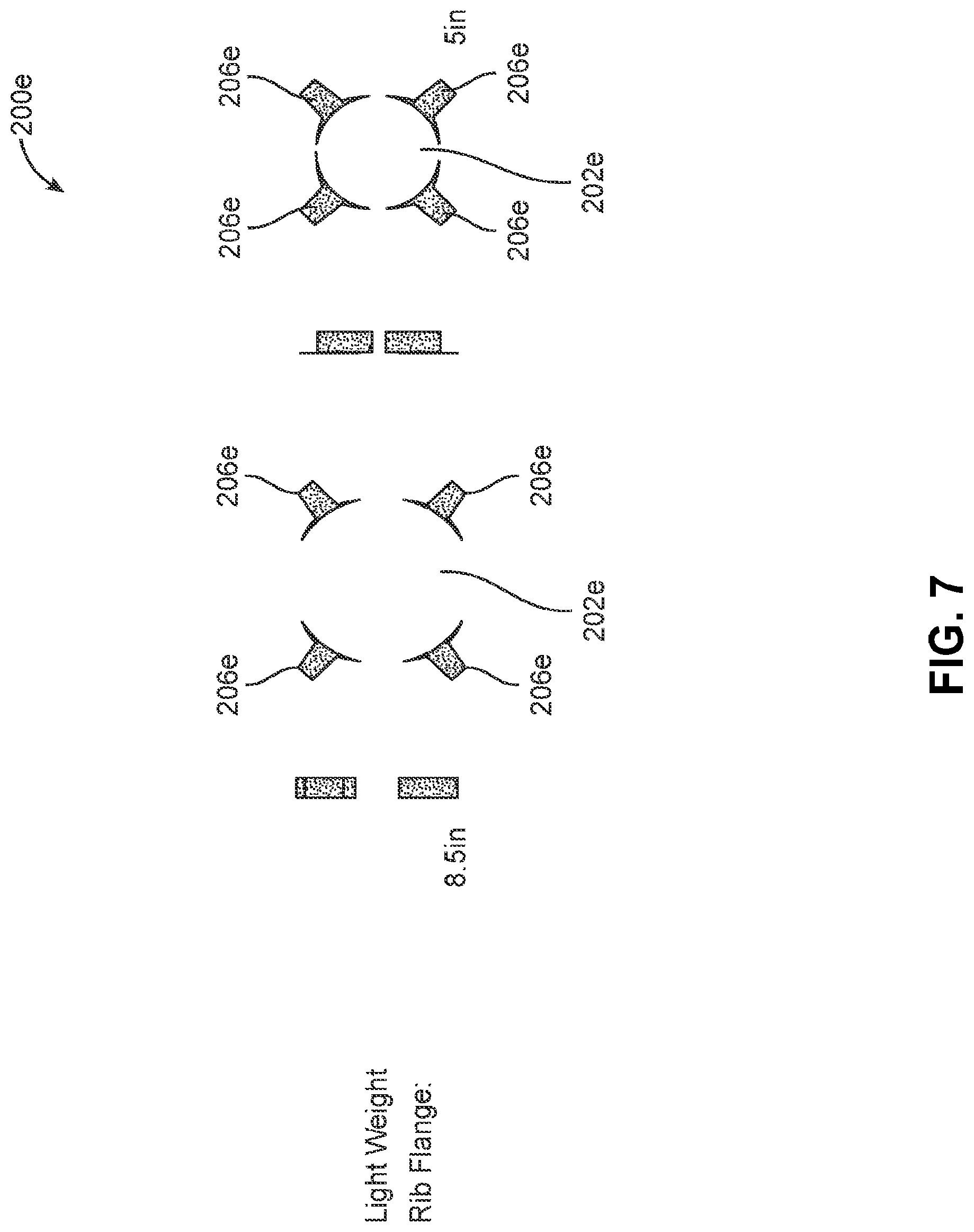 Patent US11772774 Figure 7 – Rib mounting flanges for an unmanned aerial vehicle