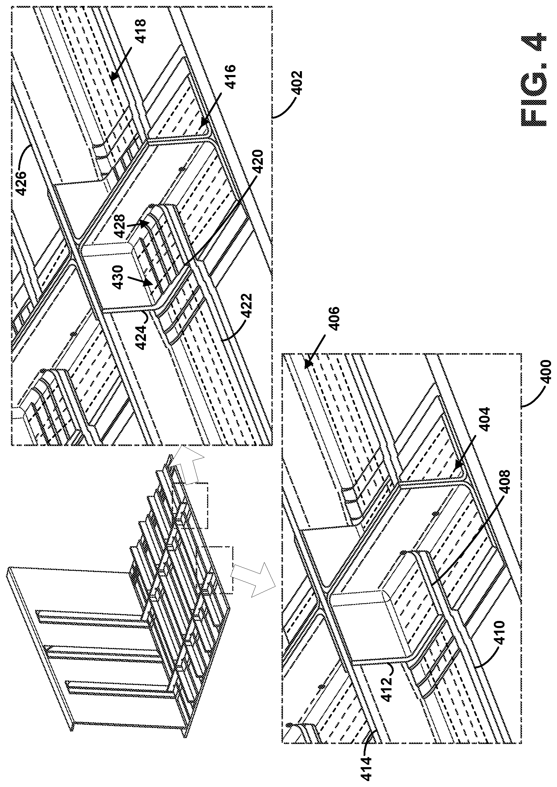 Patent US11772775 Figure 4 – Shear ties for aircraft wing