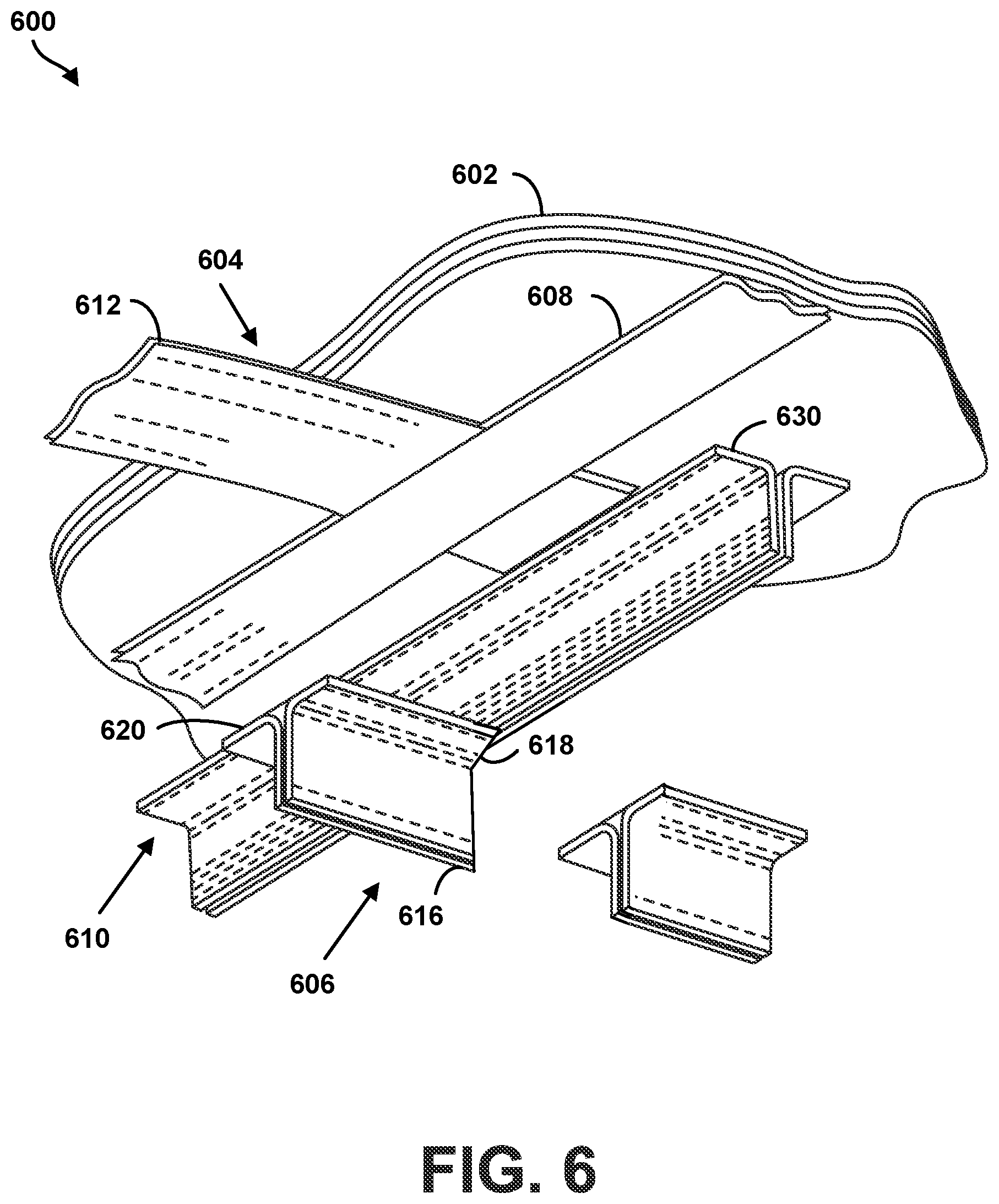 Patent US11772775 Figure 6 – Shear ties for aircraft wing