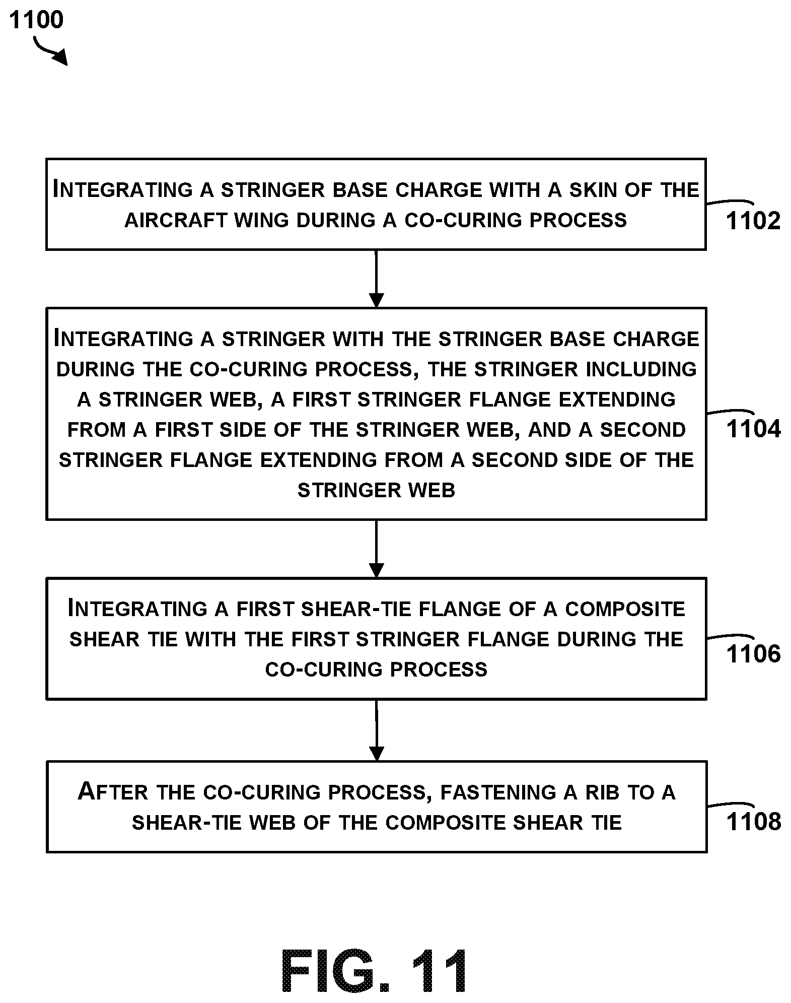 Patent US11772775 Figure 11 – Shear ties for aircraft wing