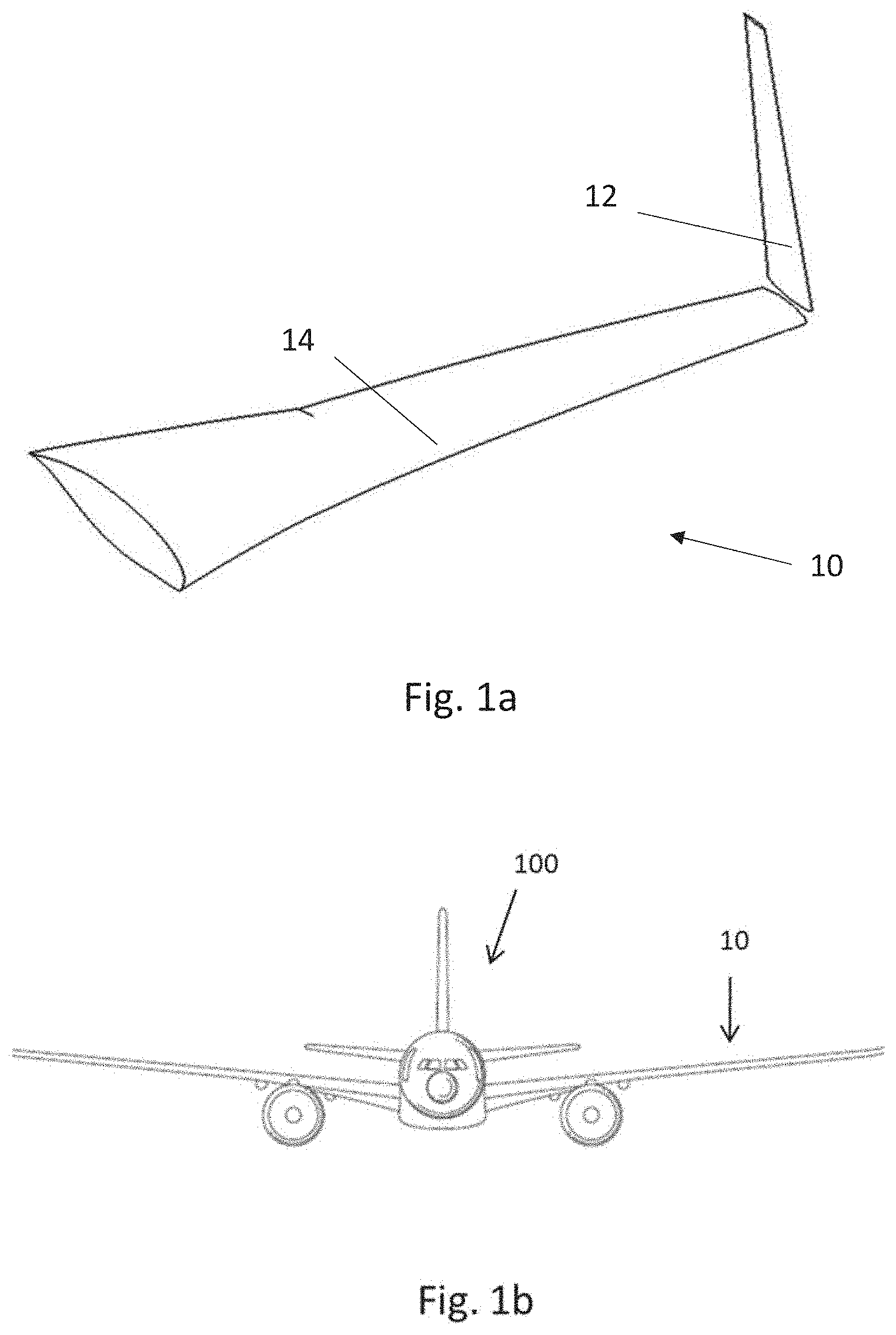 Patent US11772776 Figure 1 – Arrangement for avoiding clashing on a folding wing tip