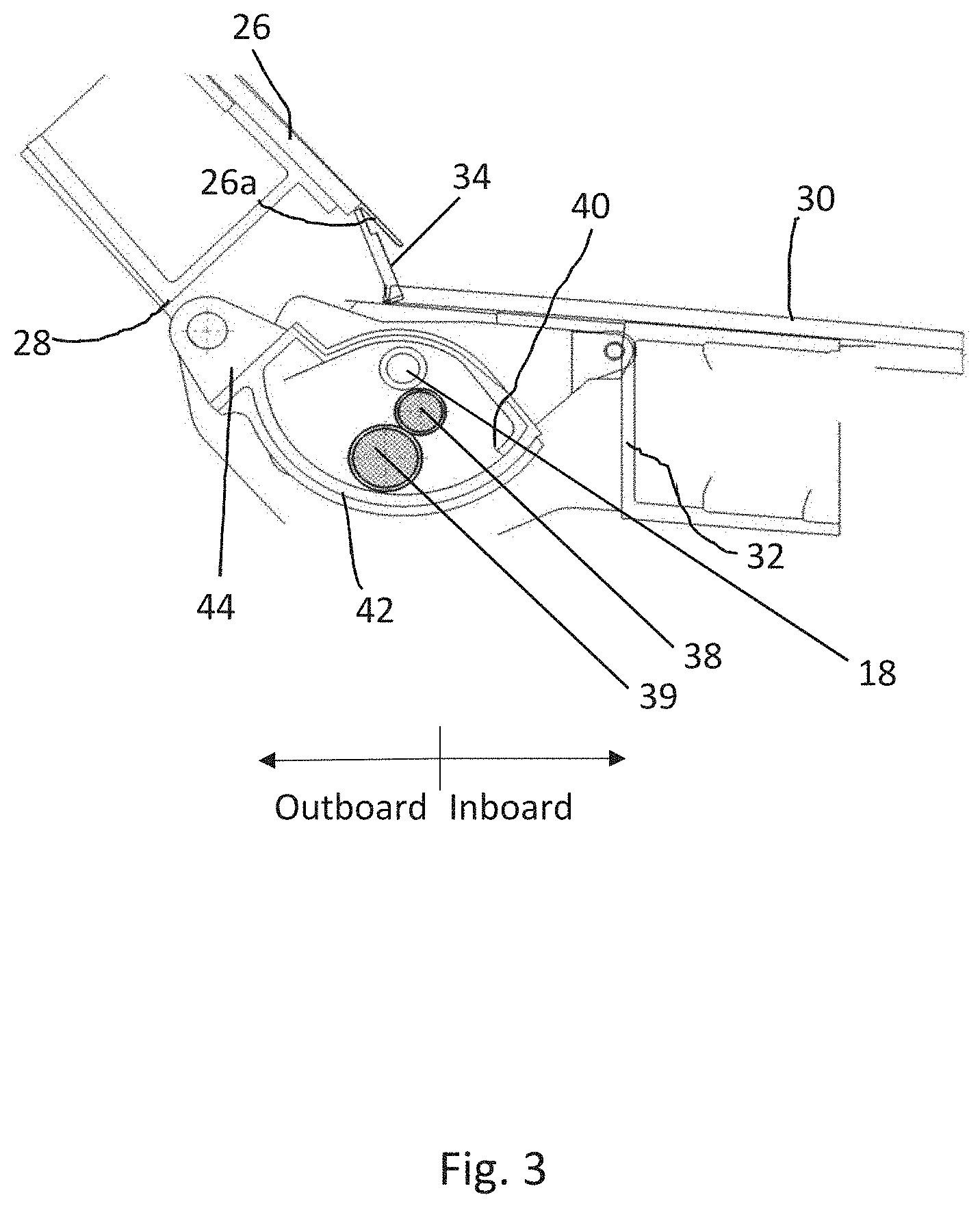 Patent US11772776 Figure 3 – Arrangement for avoiding clashing on a folding wing tip