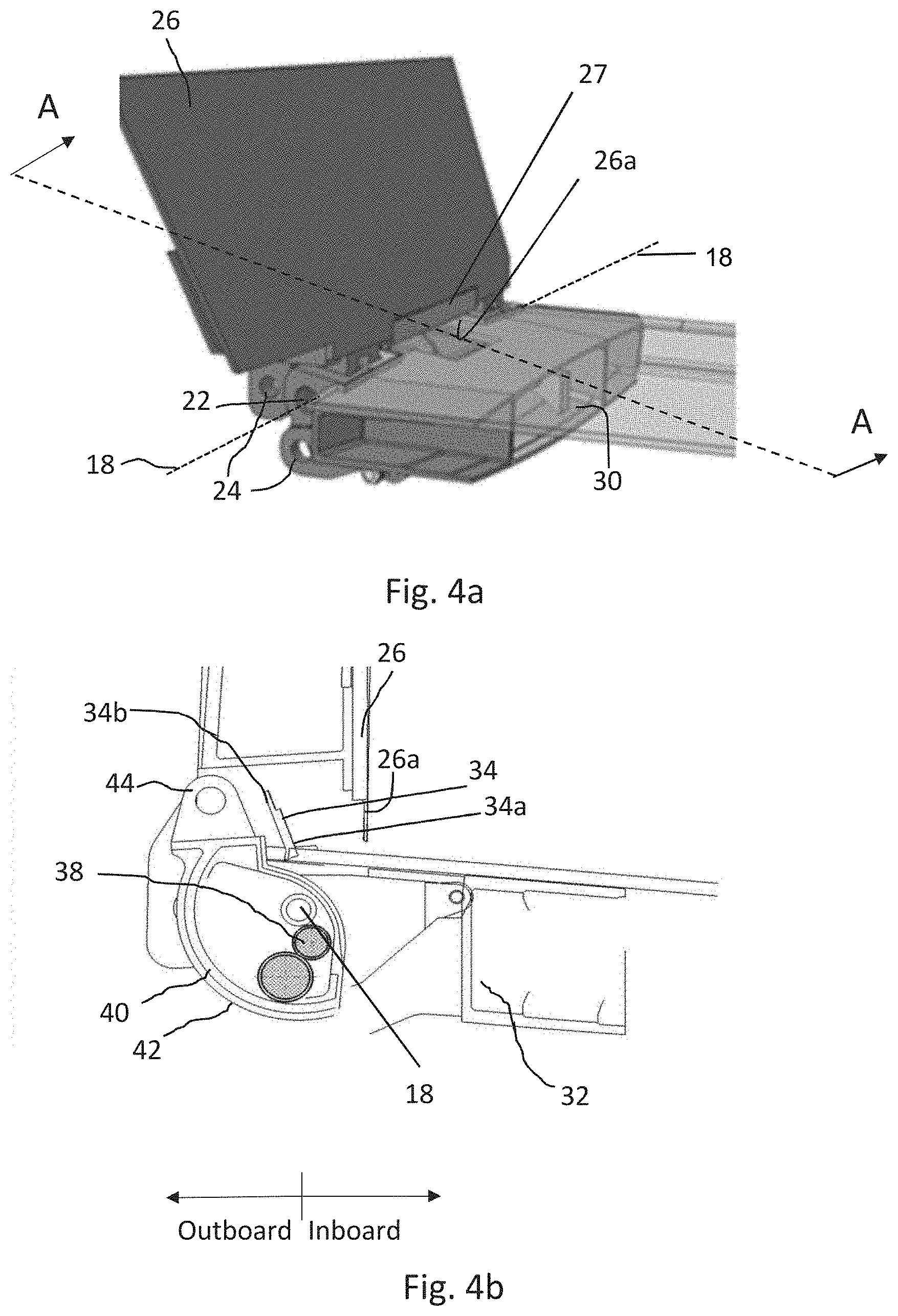 Patent US11772776 Figure 4 – Arrangement for avoiding clashing on a folding wing tip