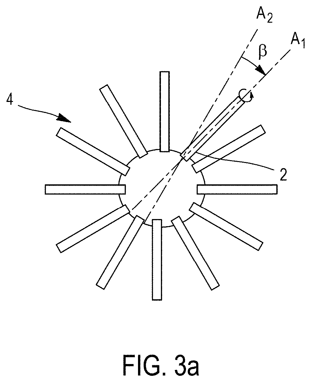 Patent US11772777 Figure 3 – Variable pitch bladed disc