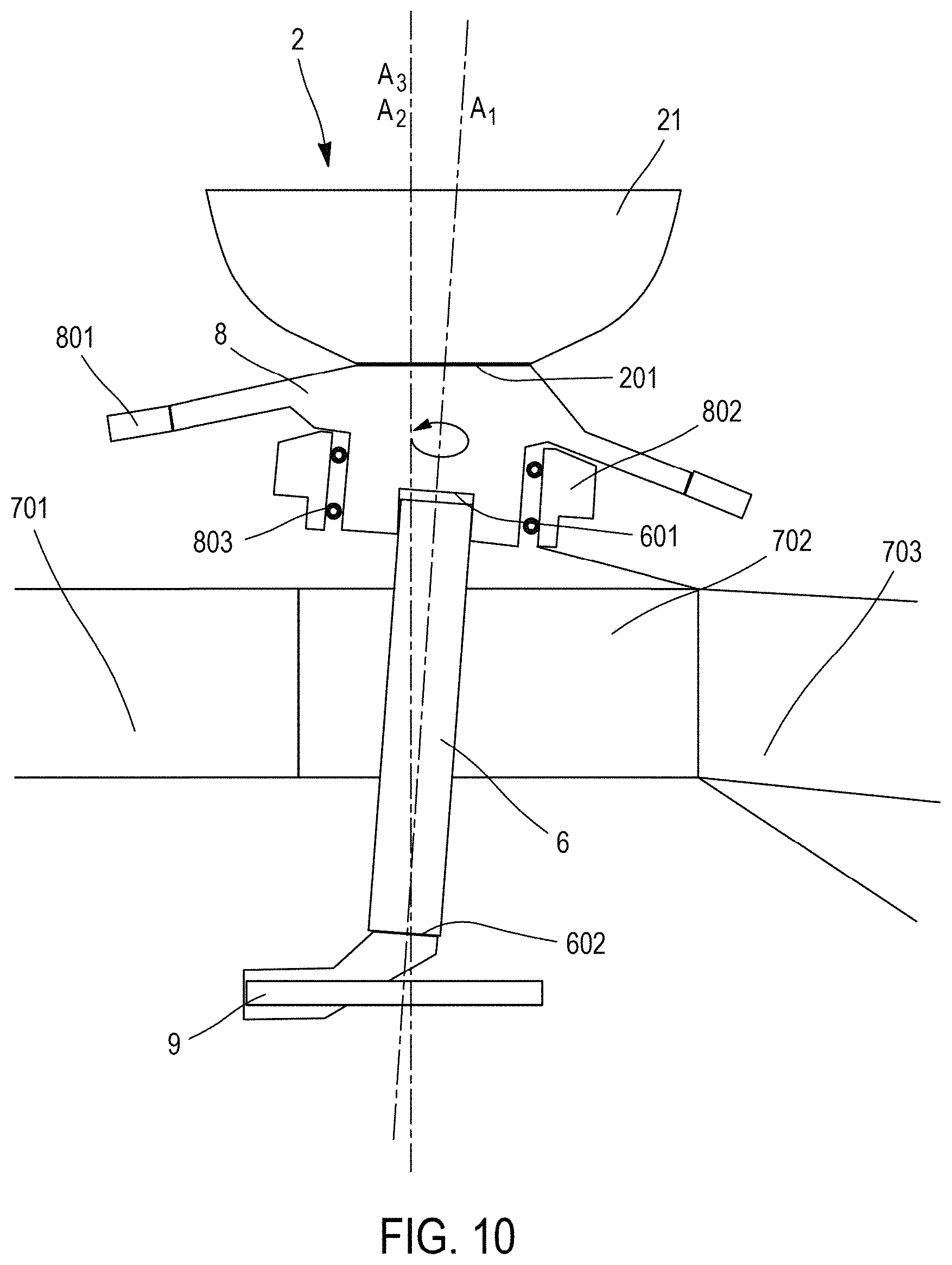Patent US11772777 Figure 11 – Variable pitch bladed disc