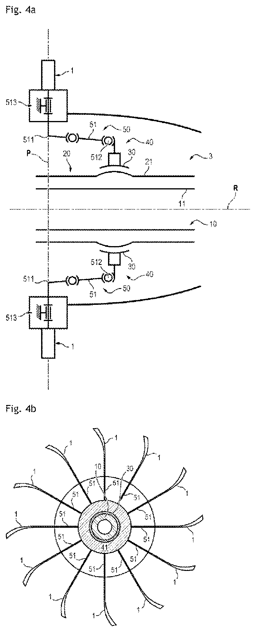 Patent US11772778 Figure 4 – System for controlling the cyclic setting of blades