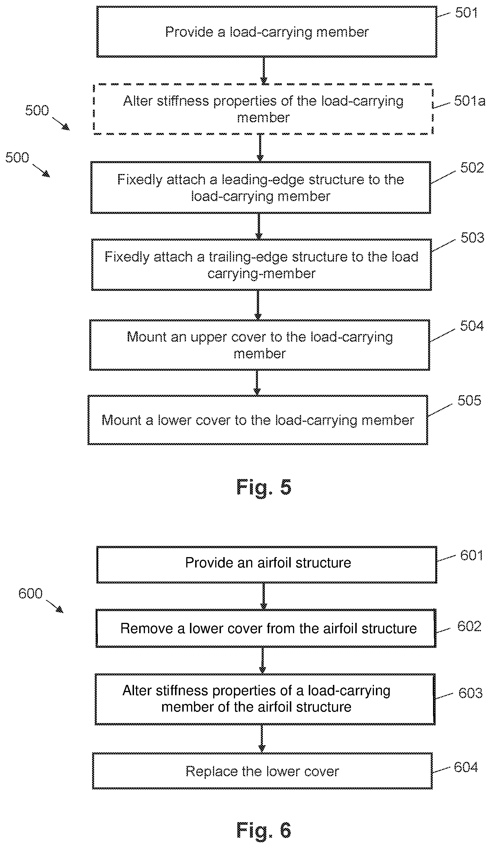 Patent US11772780 Figure 4 – Aerofoil structures with stiffness properties adjustment component
