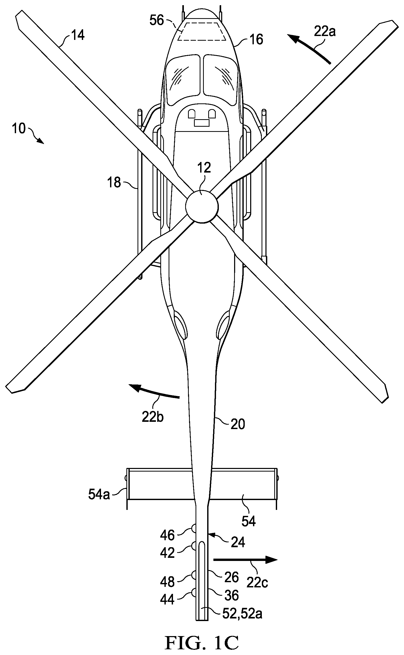 Patent US11772785 Figure 2 – Tail rotor configurations for rotorcraft yaw control systems