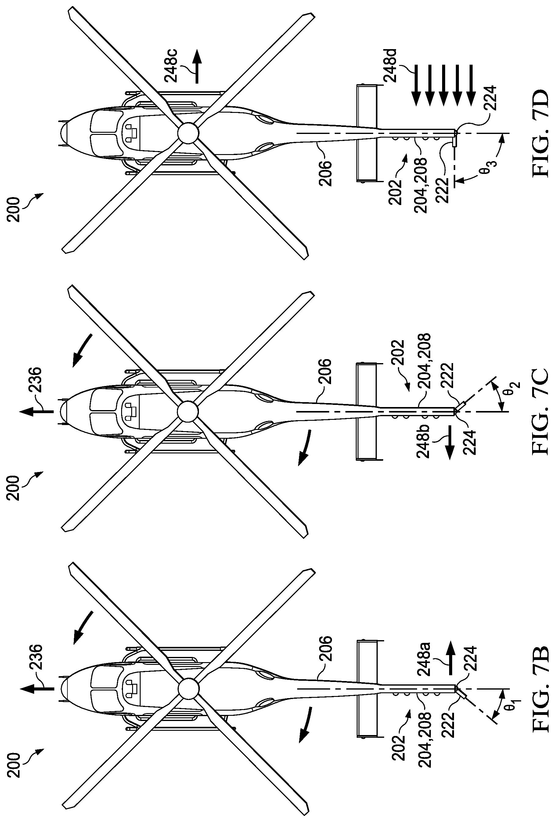 Patent US11772785 Figure 12 – Tail rotor configurations for rotorcraft yaw control systems