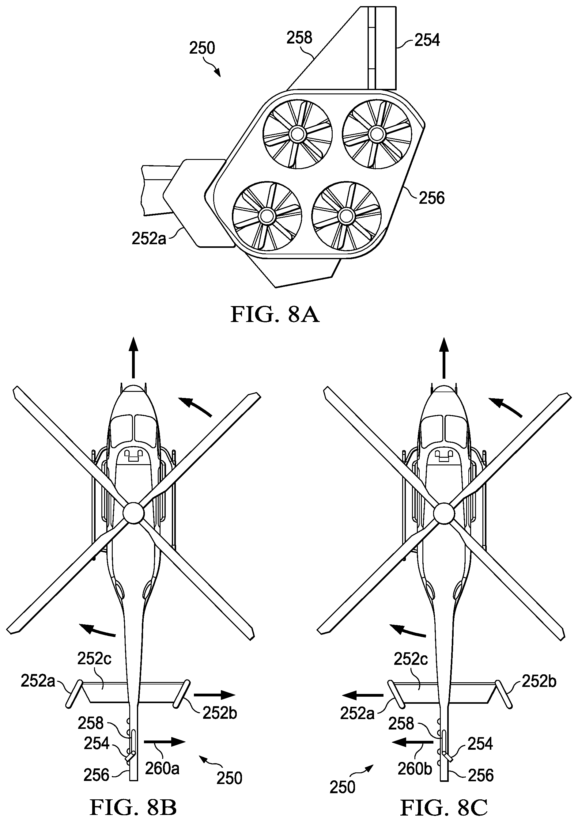 Patent US11772785 Figure 13 – Tail rotor configurations for rotorcraft yaw control systems