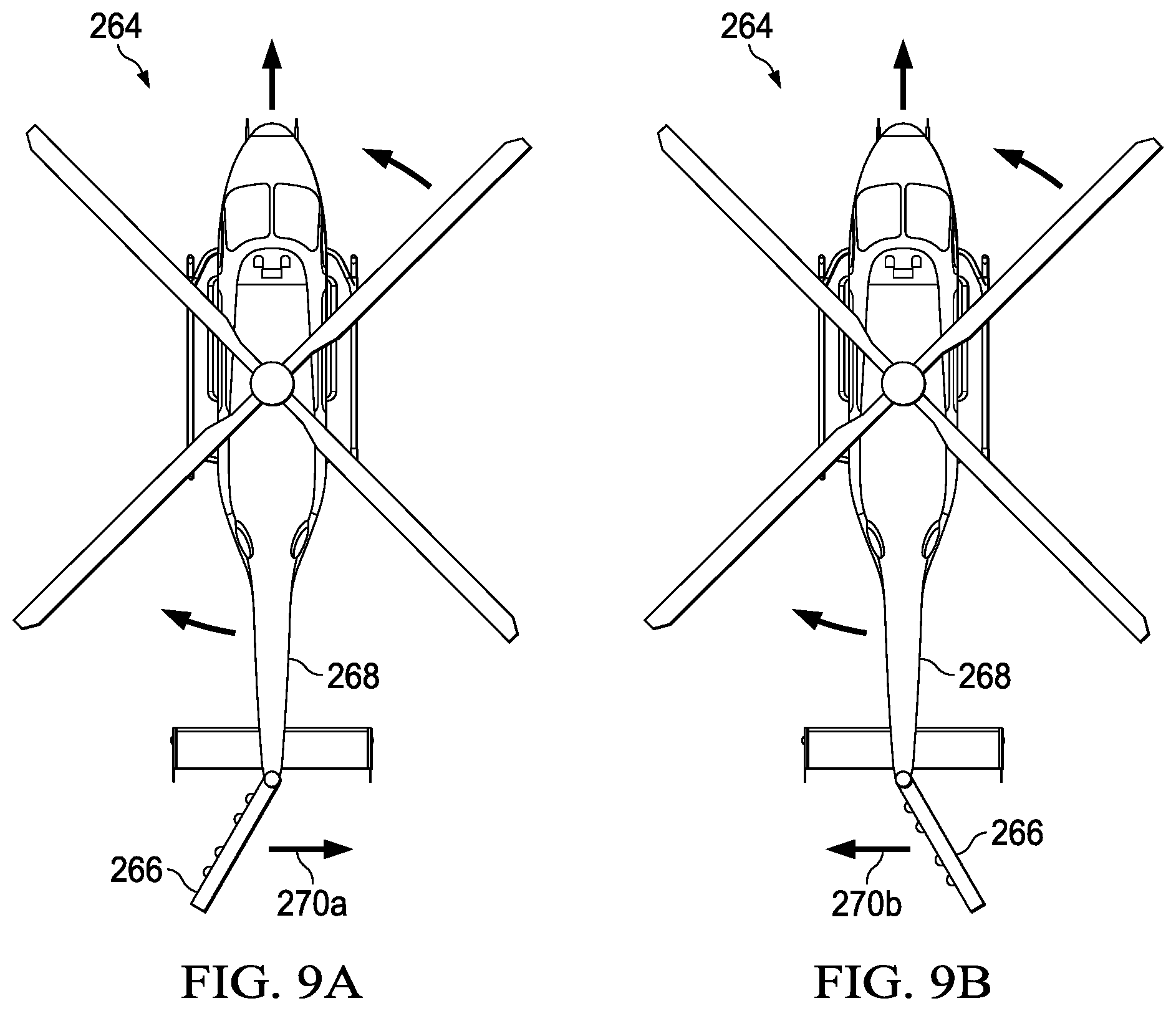 Patent US11772785 Figure 14 – Tail rotor configurations for rotorcraft yaw control systems