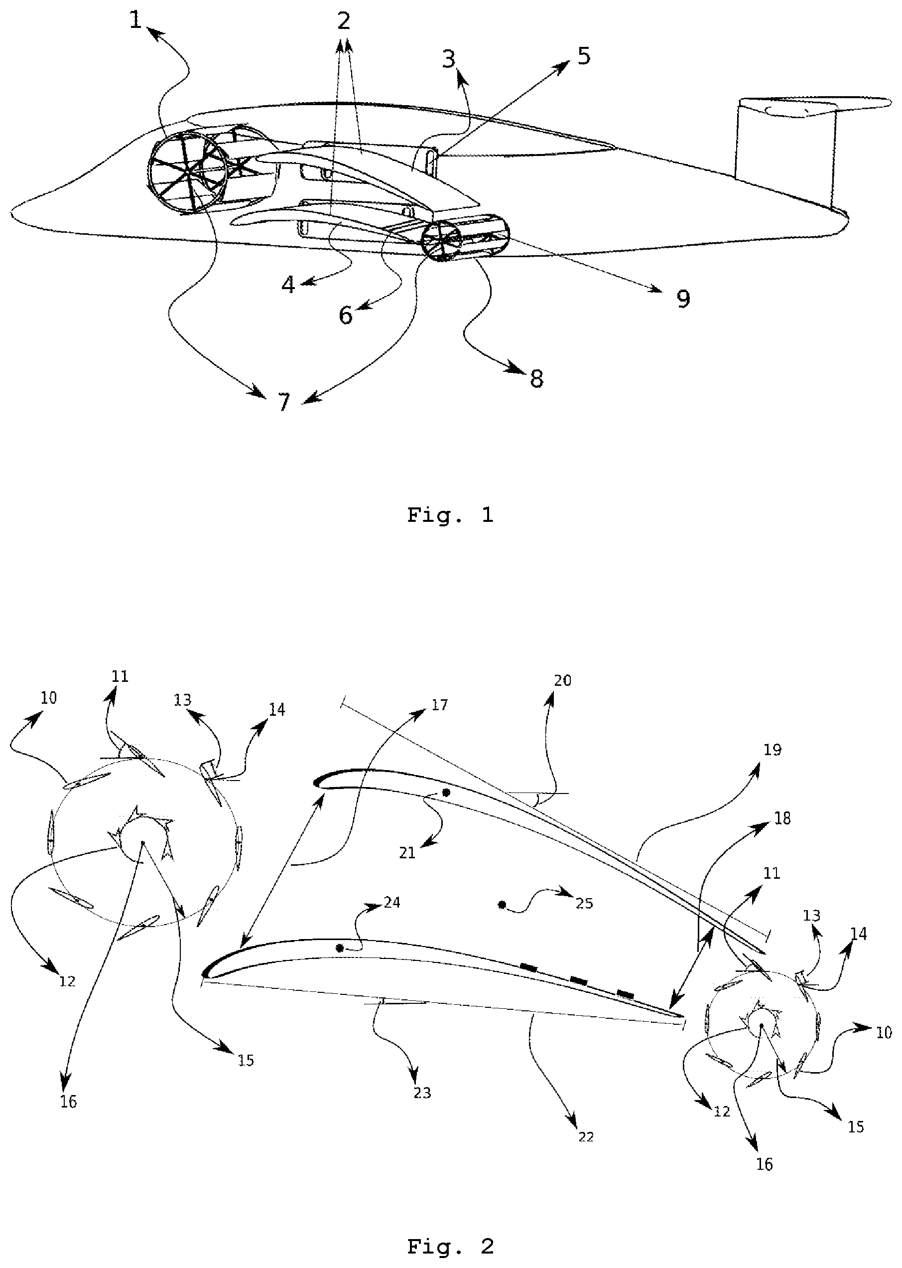 Patent US11772790 Figure 1 – Flight propulsion system based on rotary and stationary devices
