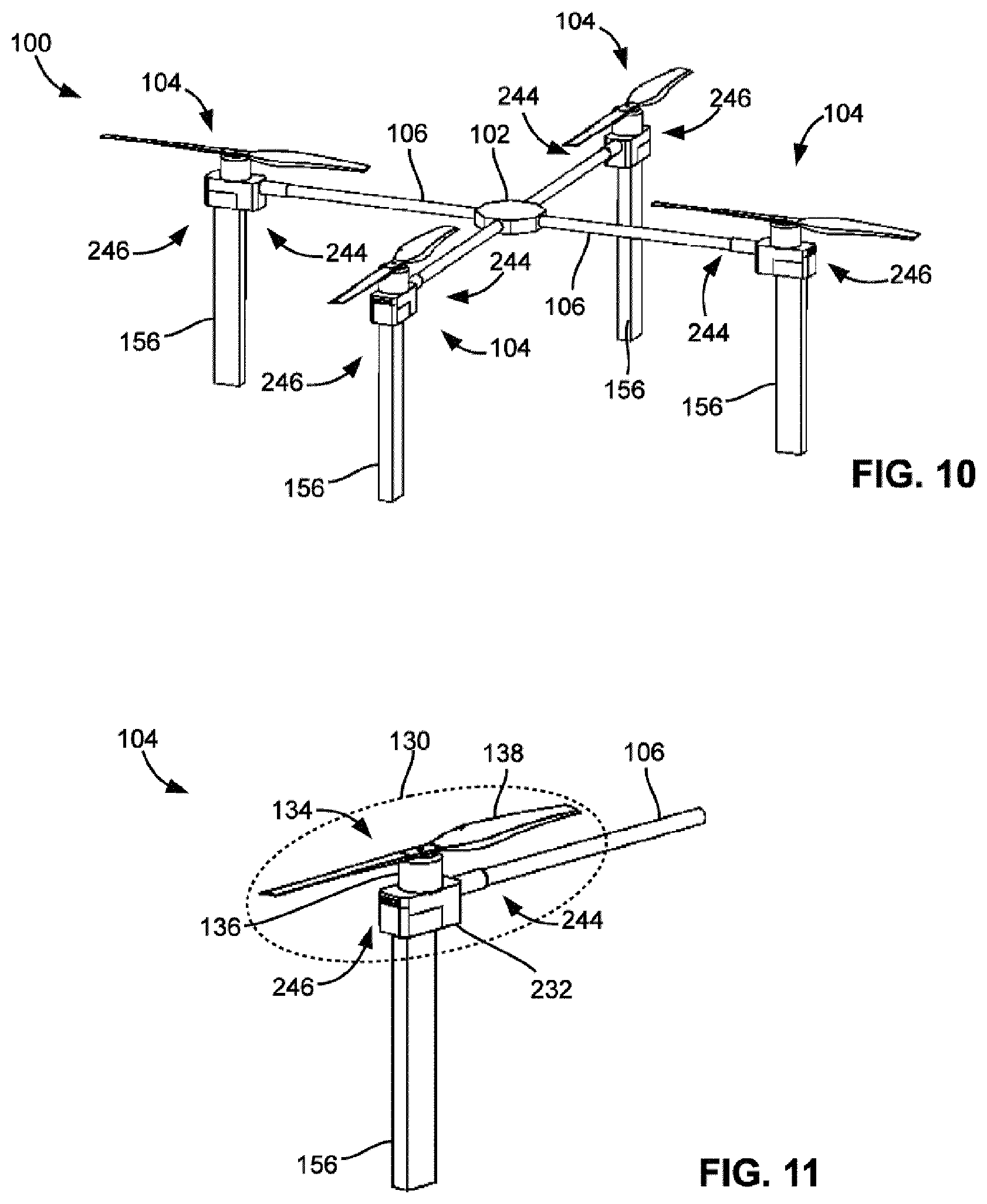 Patent US11772794 Figure 8 – Pilotless transportation aerial-vehicle having distributed-batteries and powering method therefor