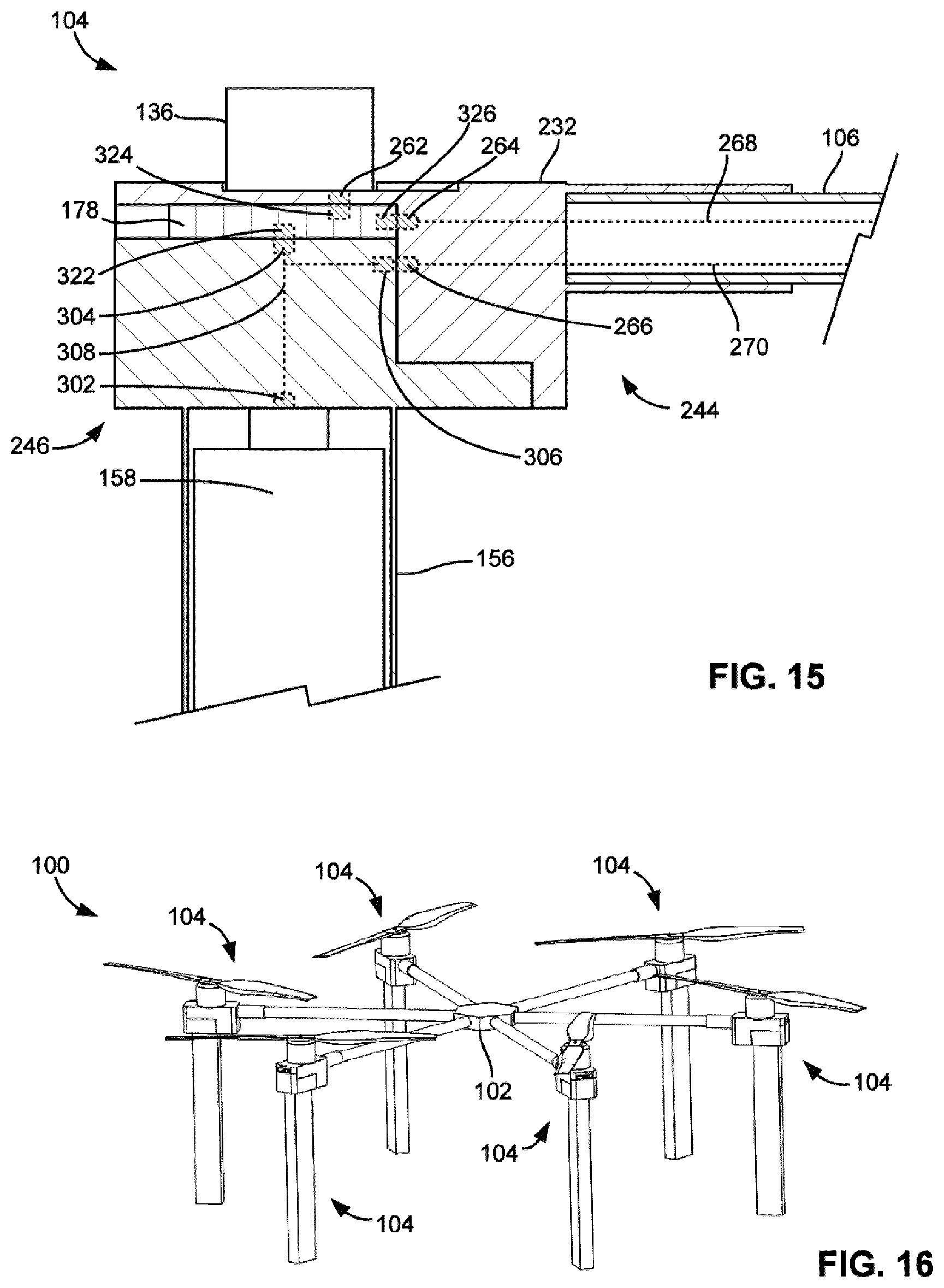 Patent US11772794 Figure 12 – Pilotless transportation aerial-vehicle having distributed-batteries and powering method therefor