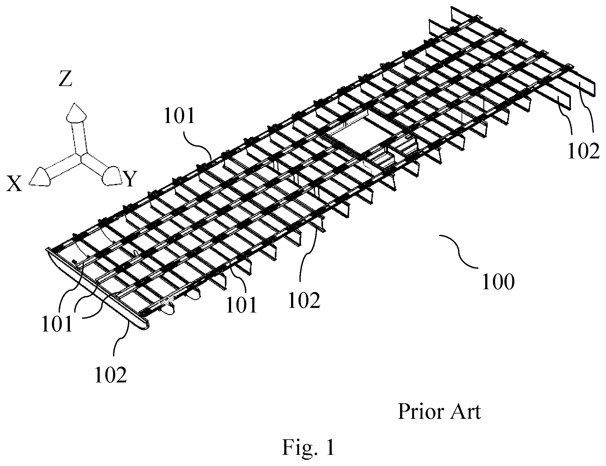 Patent US11772796 Figure 1 – System and method for mounting items to an aircraft floor