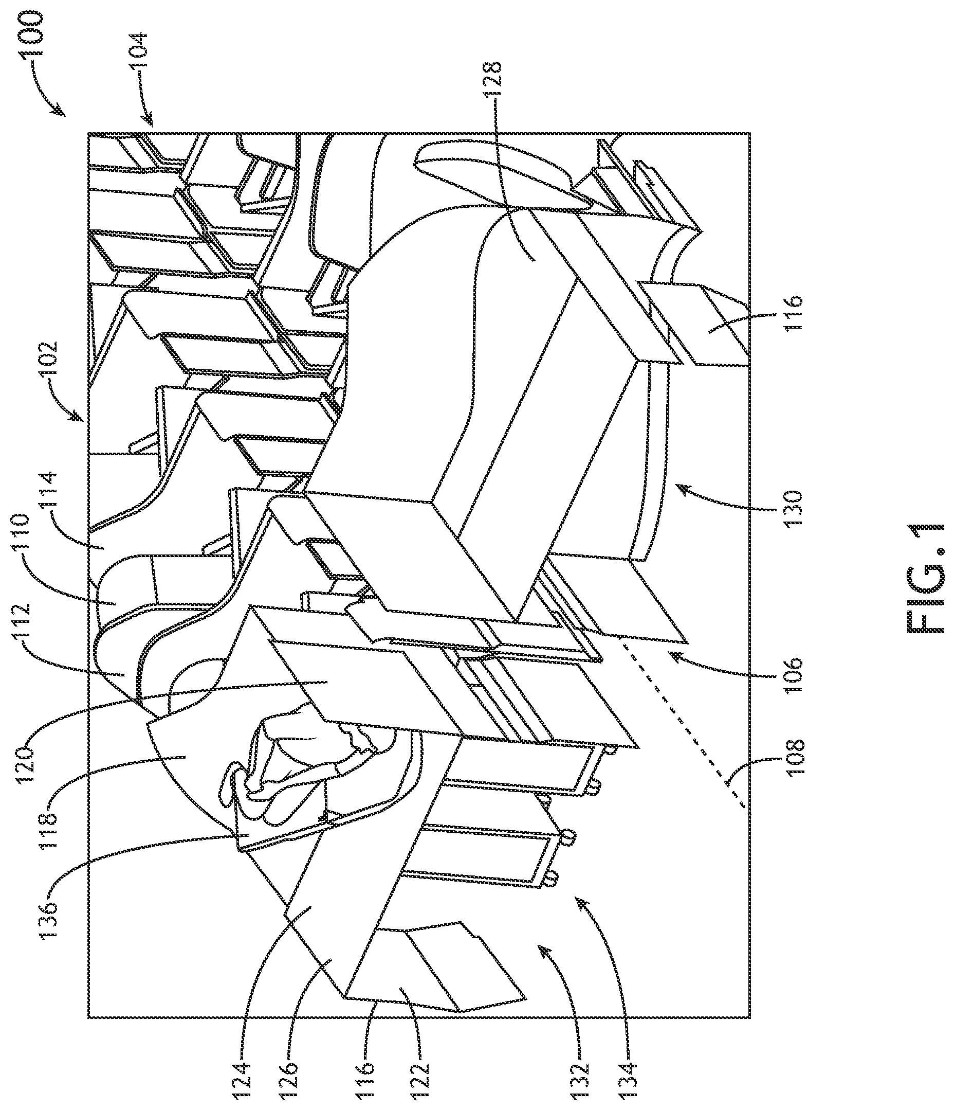 Patent US11772798 Figure 1 – Aircraft monument with integrated cabin crew quarters