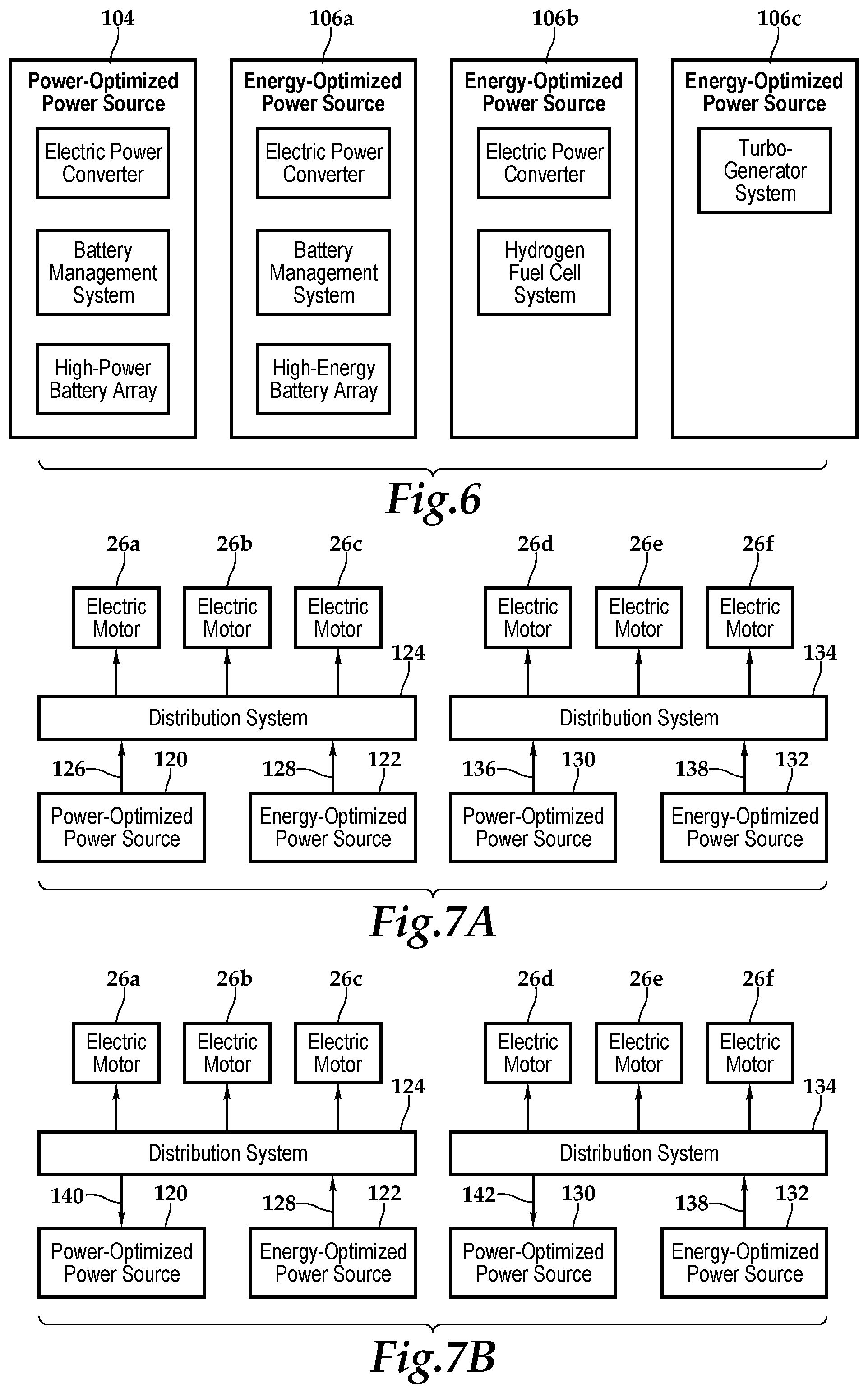 Patent US11772805 Figure 8 – Configurable electrical architectures for eVTOL aircraft