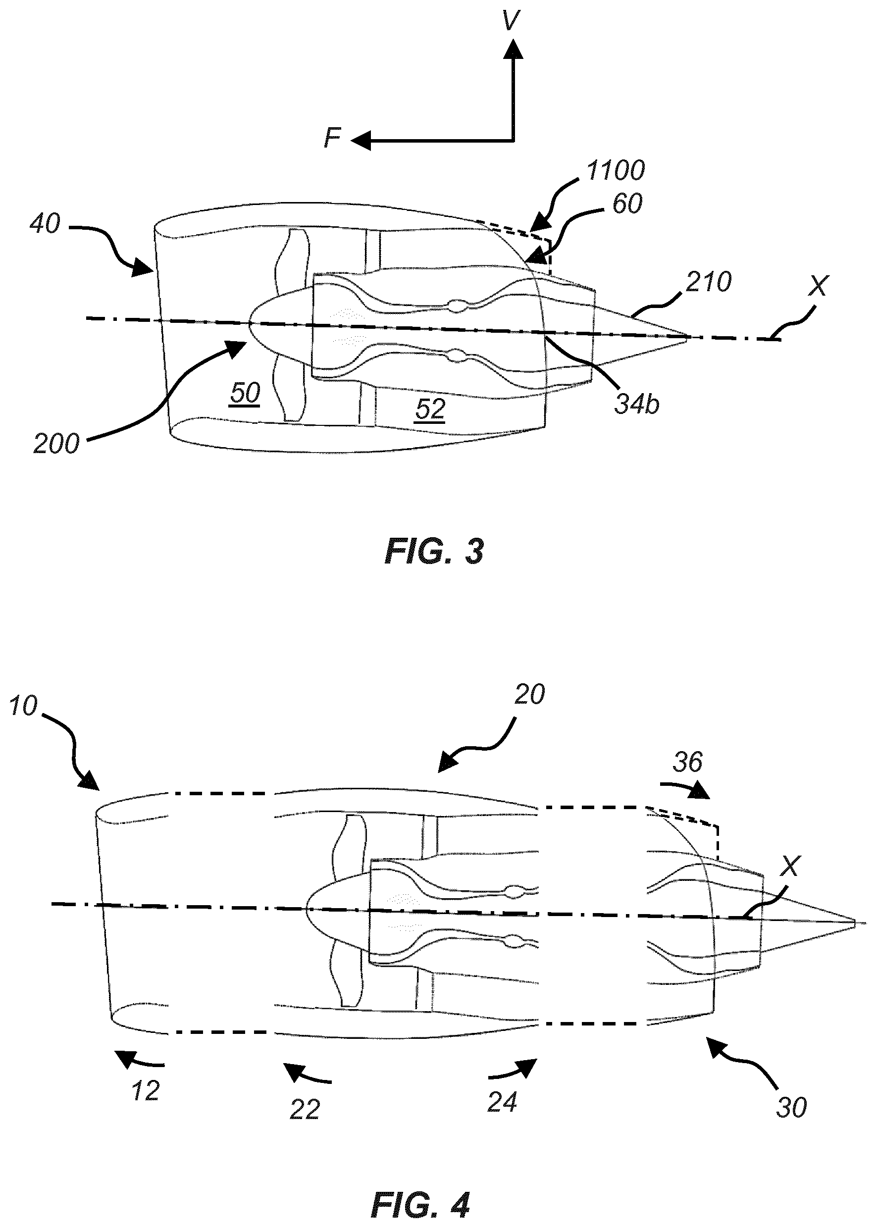 Patent US11772806 Figure 2 – Aircraft engine nacelle with an aft end major axis substantially parallel to the leading edge of a wing