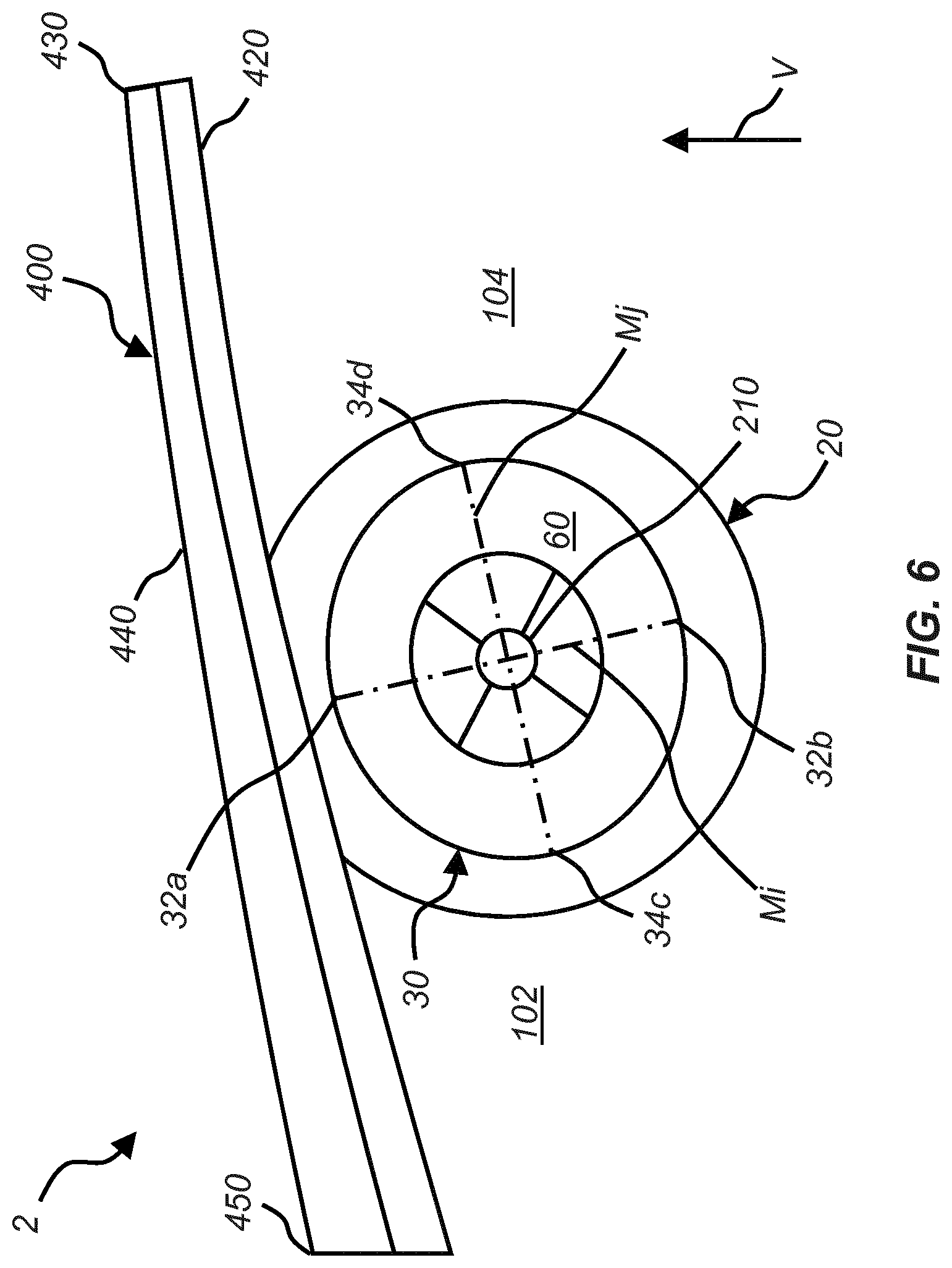 Patent US11772806 Figure 4 – Aircraft engine nacelle with an aft end major axis substantially parallel to the leading edge of a wing