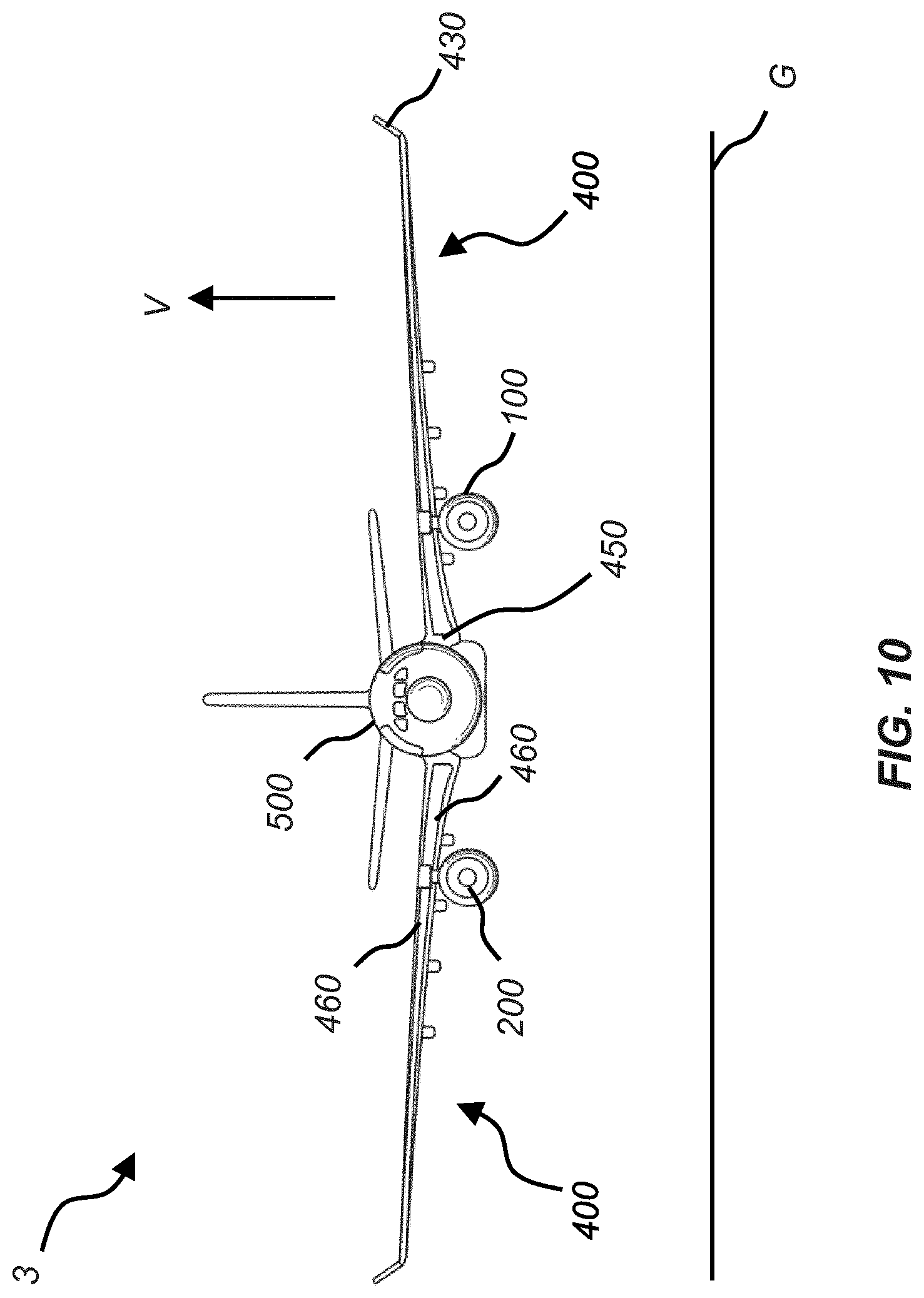 Patent US11772806 Figure 7 – Aircraft engine nacelle with an aft end major axis substantially parallel to the leading edge of a wing