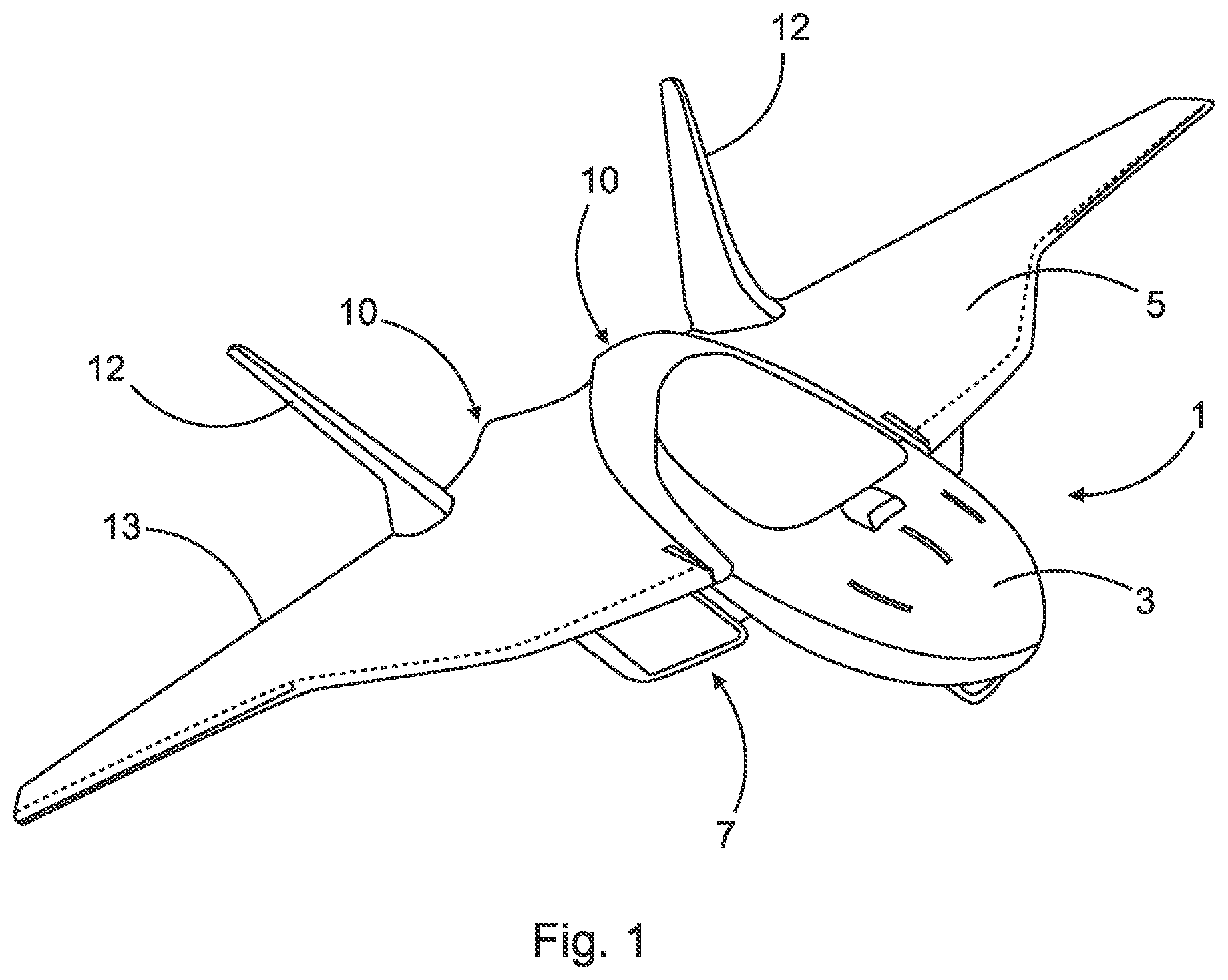 Patent US11772809 Figure 1 – Fuselage for an aircraft with fuselage-integrated tailplane