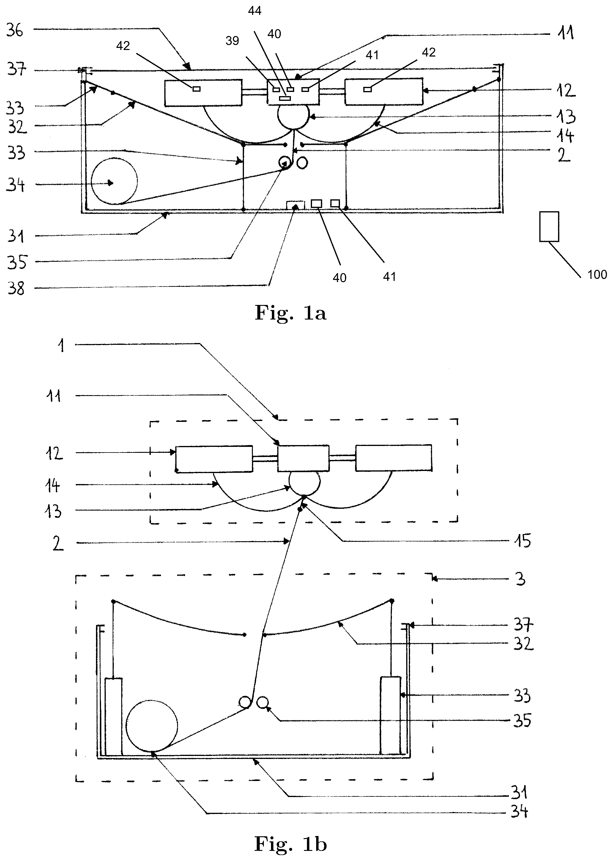 Patent US11772814 Figure 1 – System including a drone, a wire, and a docking station, enabling autonomous landings of the drones in degraded conditions