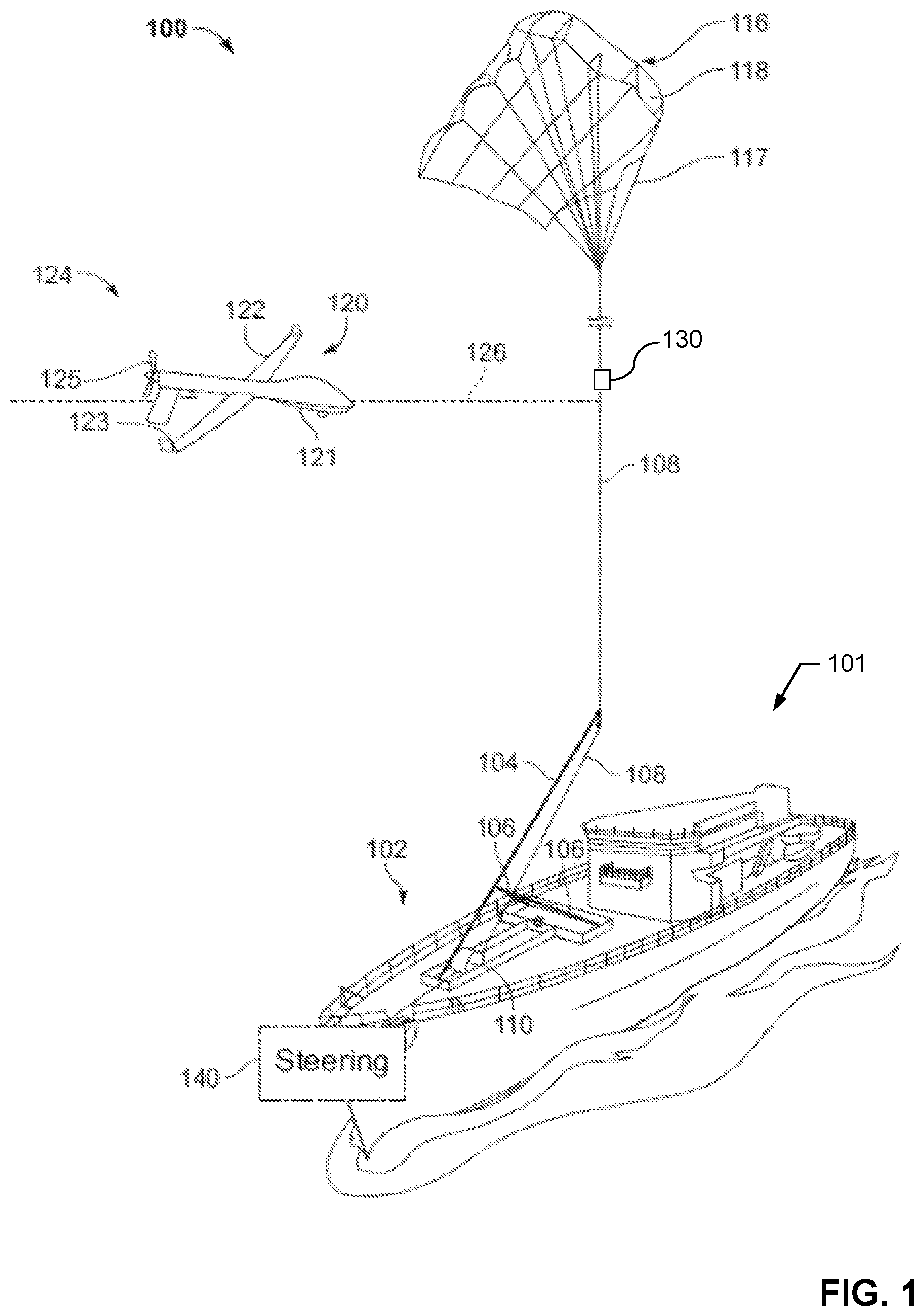 Patent US11772816 — Methods and apparatus to recover unmanned aerial vehicles with kites — Figure 1