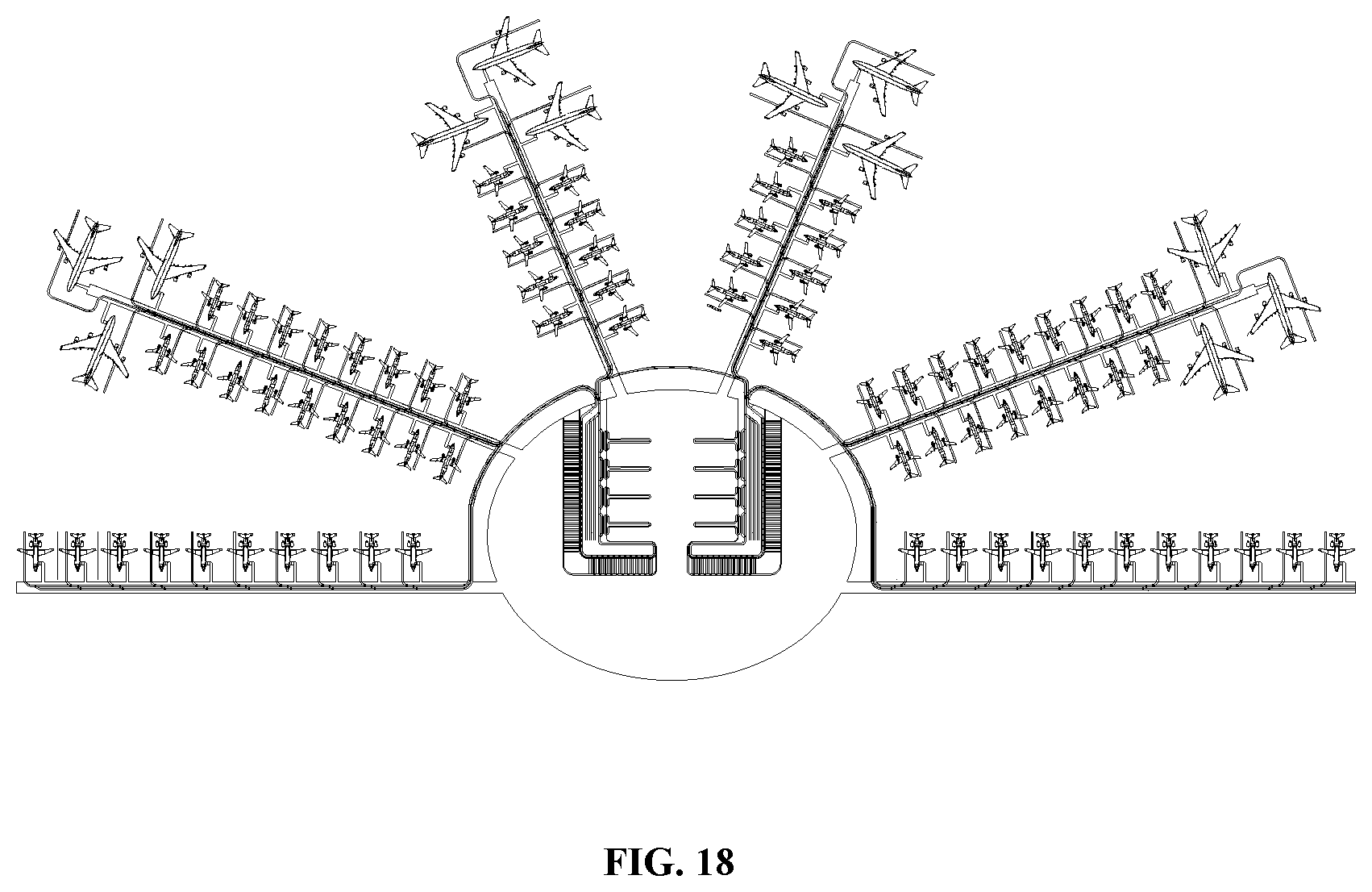 Patent US11772818 Figure 18 – Unmanned, rapid and circular transportation system for airport passengers and luggage